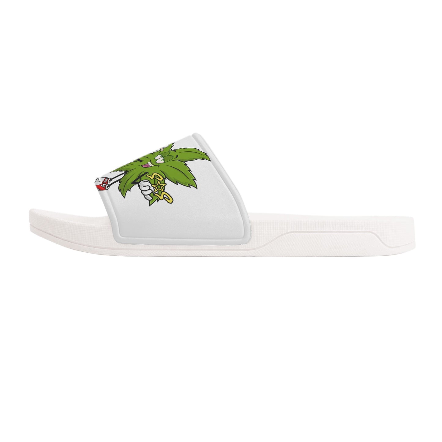 Leaf Me Alone 2.0 420 S.O.S Edition Mens White Star Slides