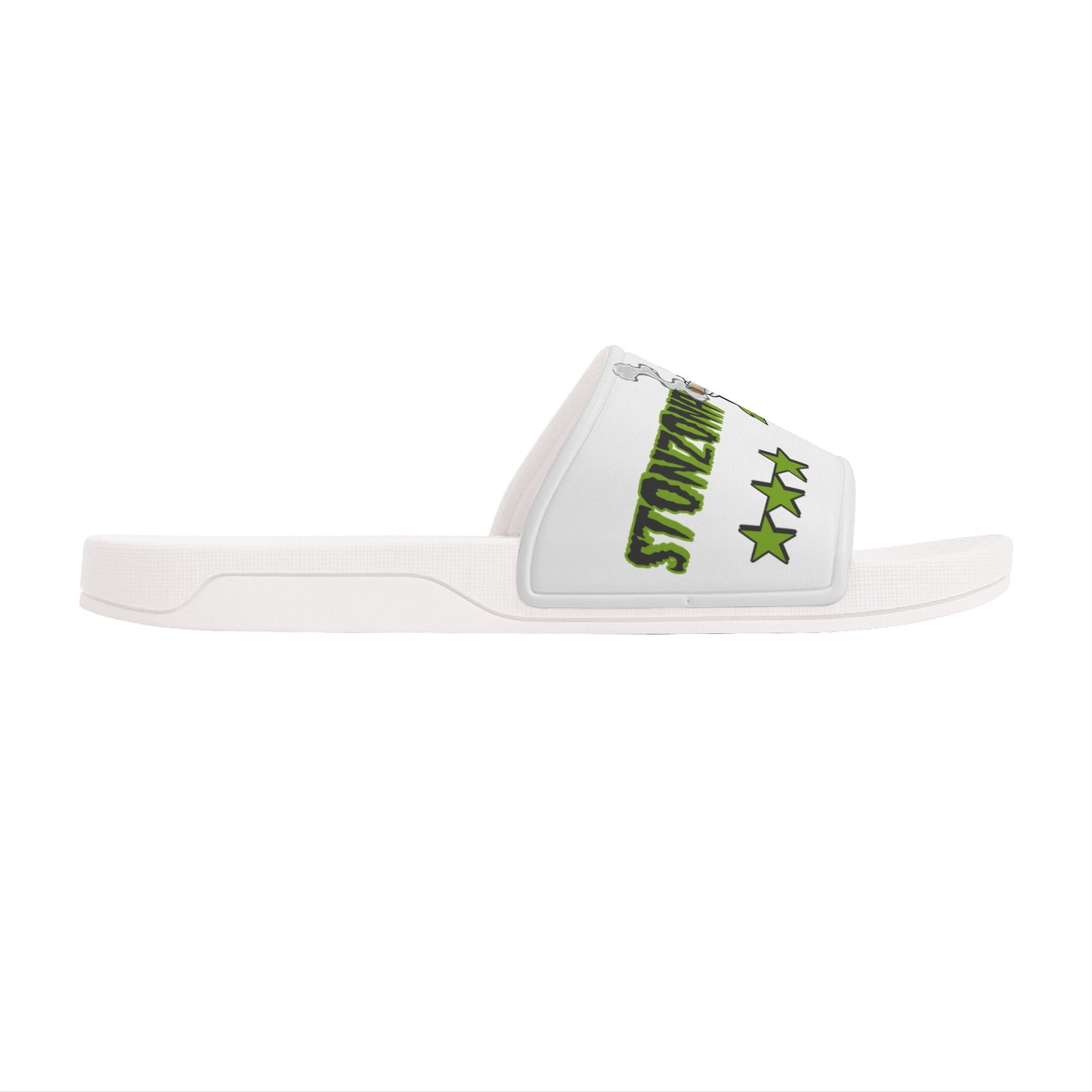 Leaf Me Alone 2.0 420 S.O.S Edition Mens White Star Slides