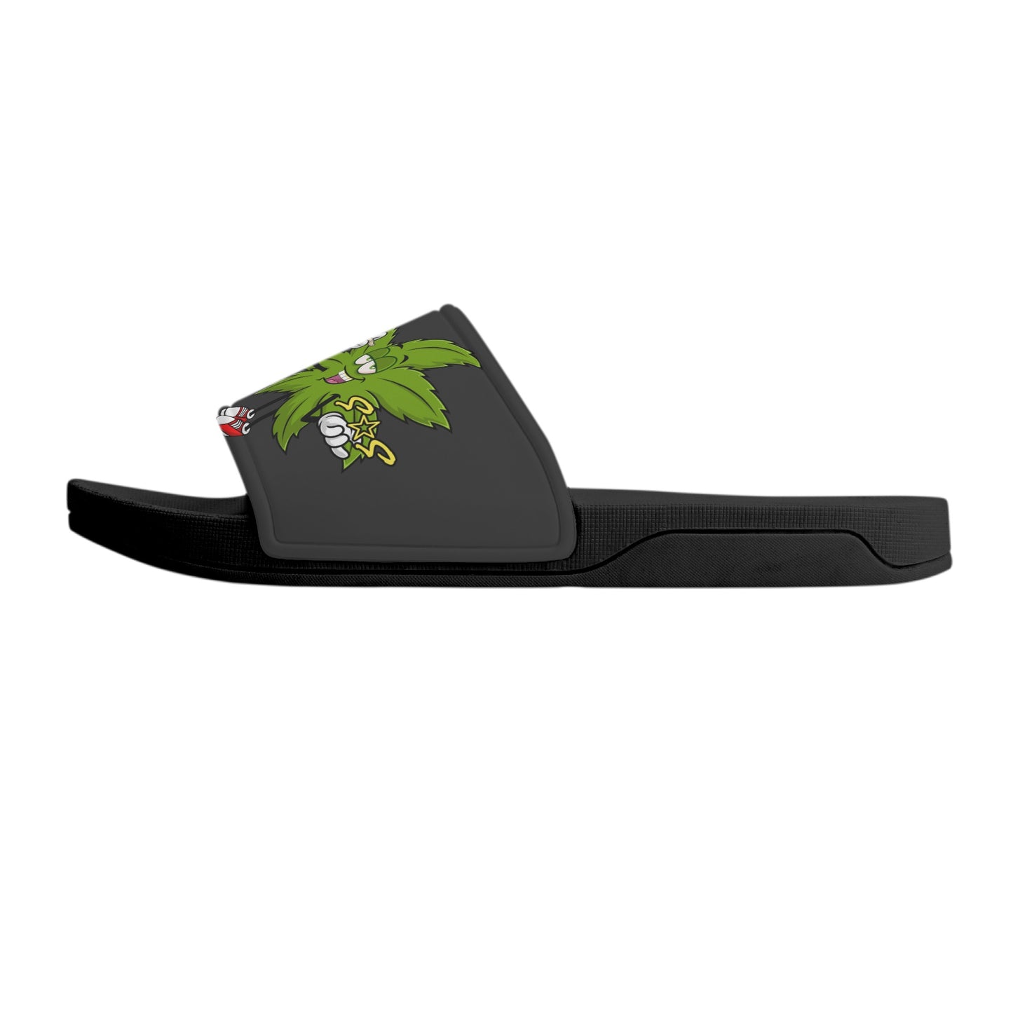 Leaf Me Alone 2.0 420 S.O.S Edition Mens Black Star Slides