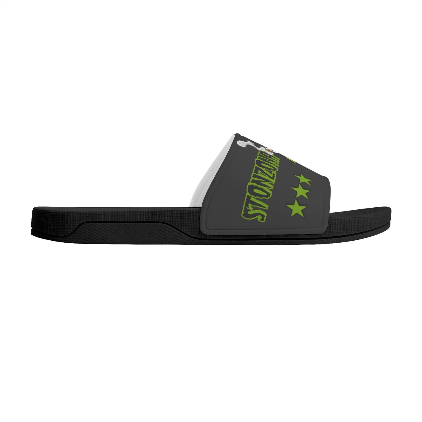 Leaf Me Alone 2.0 420 S.O.S Edition Mens Black Star Slides