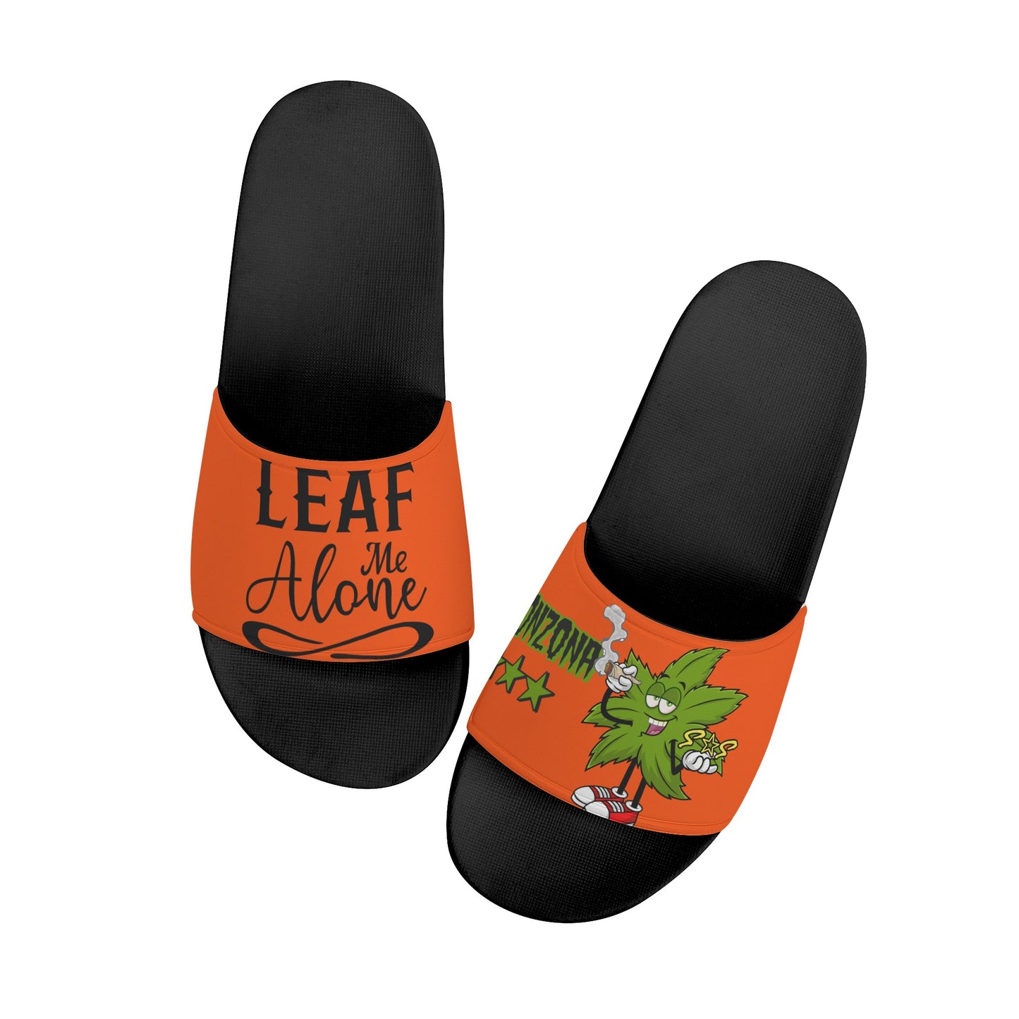 Leaf Me Alone 2.0 420 S.O.S Edition Mens Dark Orange Star Slides