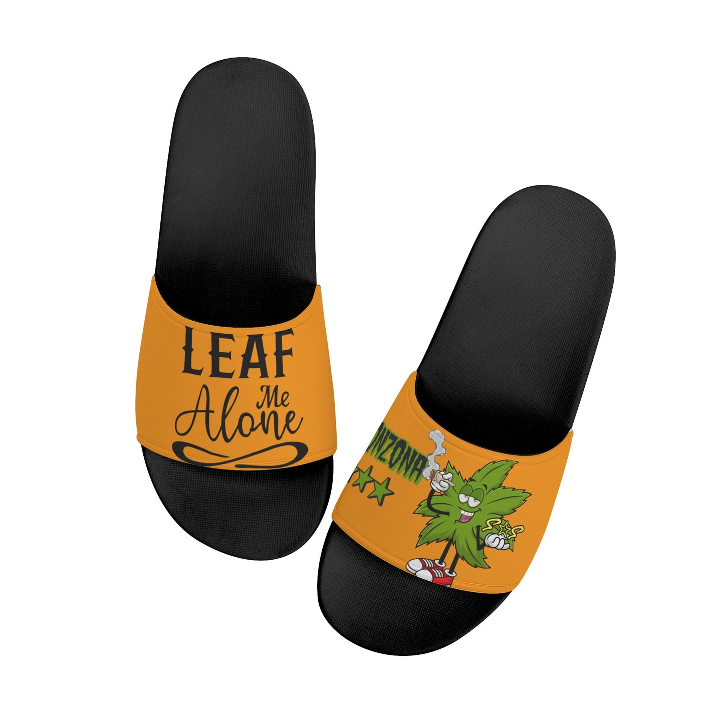 Leaf Me Alone 2.0 420 S.O.S Edition Mens Orange Star Slides