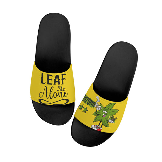 Leaf Me Alone 2.0 420 S.O.S Edition Mens Gold Star Slides