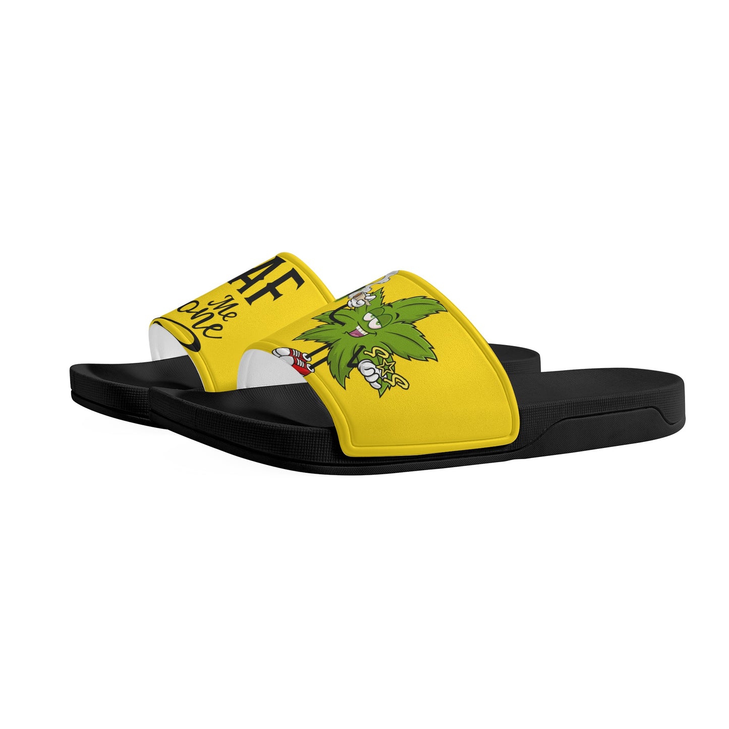 Leaf Me Alone 2.0 420 S.O.S Edition Mens Gold Star Slides