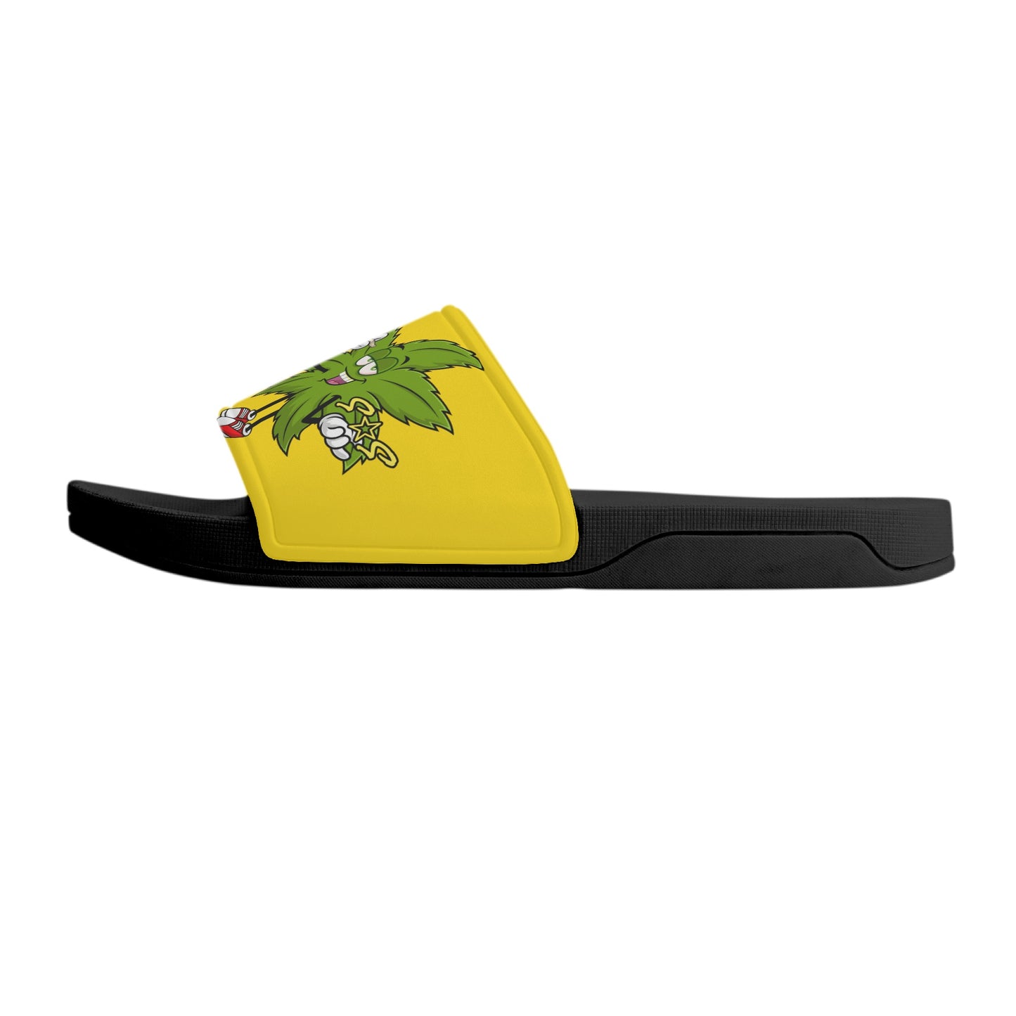 Leaf Me Alone 2.0 420 S.O.S Edition Mens Gold Star Slides