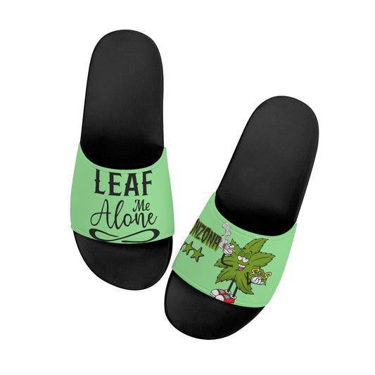 Leaf Me Alone 2.0 420 S.O.S Edition Mens Mint Green Star Slides