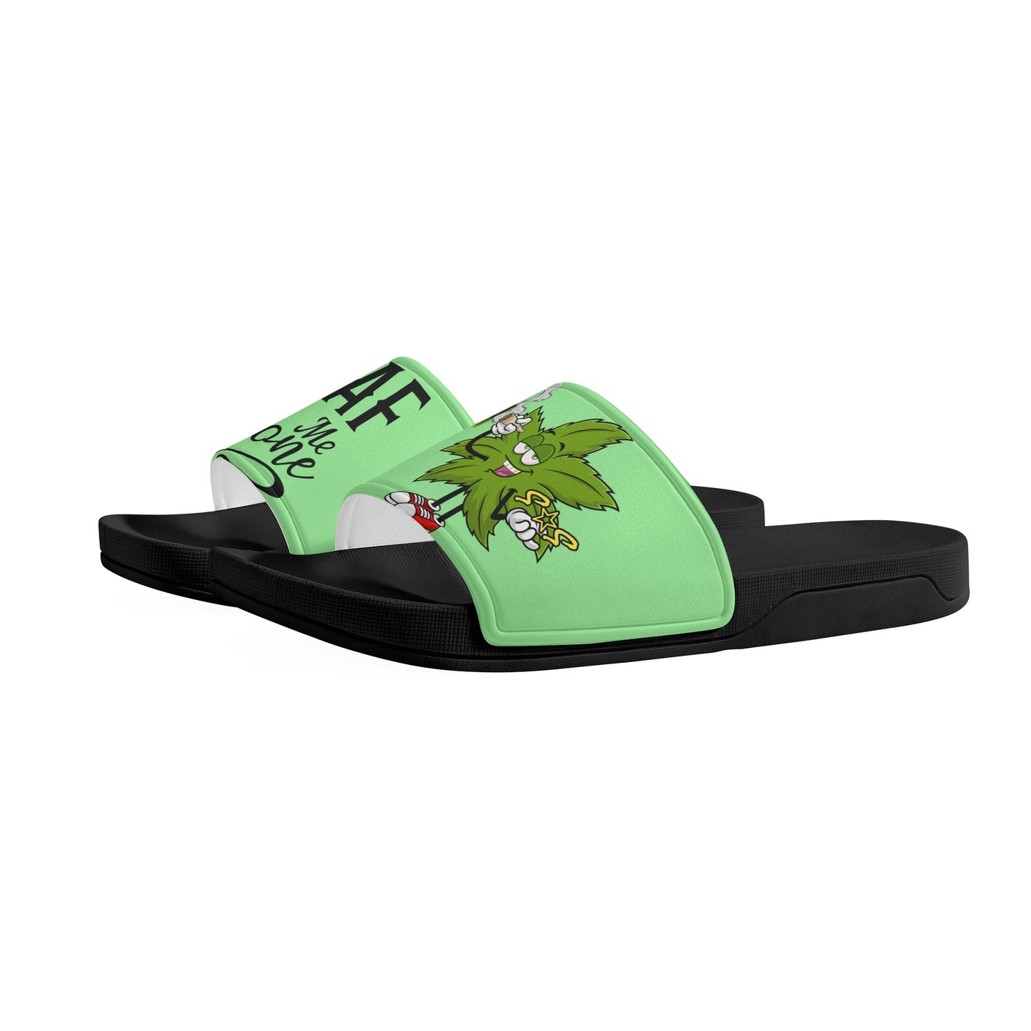 Leaf Me Alone 2.0 420 S.O.S Edition Mens Mint Green Star Slides