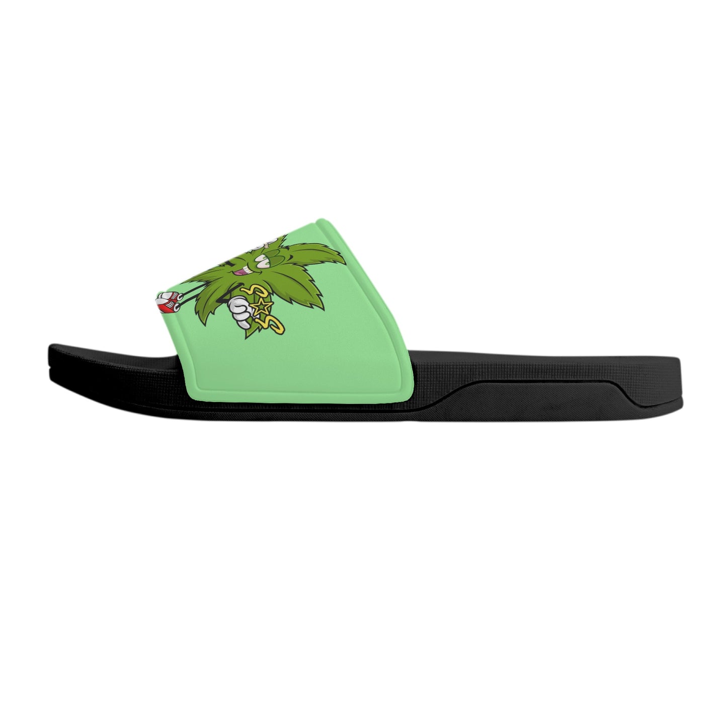 Leaf Me Alone 2.0 420 S.O.S Edition Mens Mint Green Star Slides