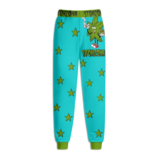 Leaf Me Alone 2.0 420 S.O.S Edition Mens Turquoise Sweatpants