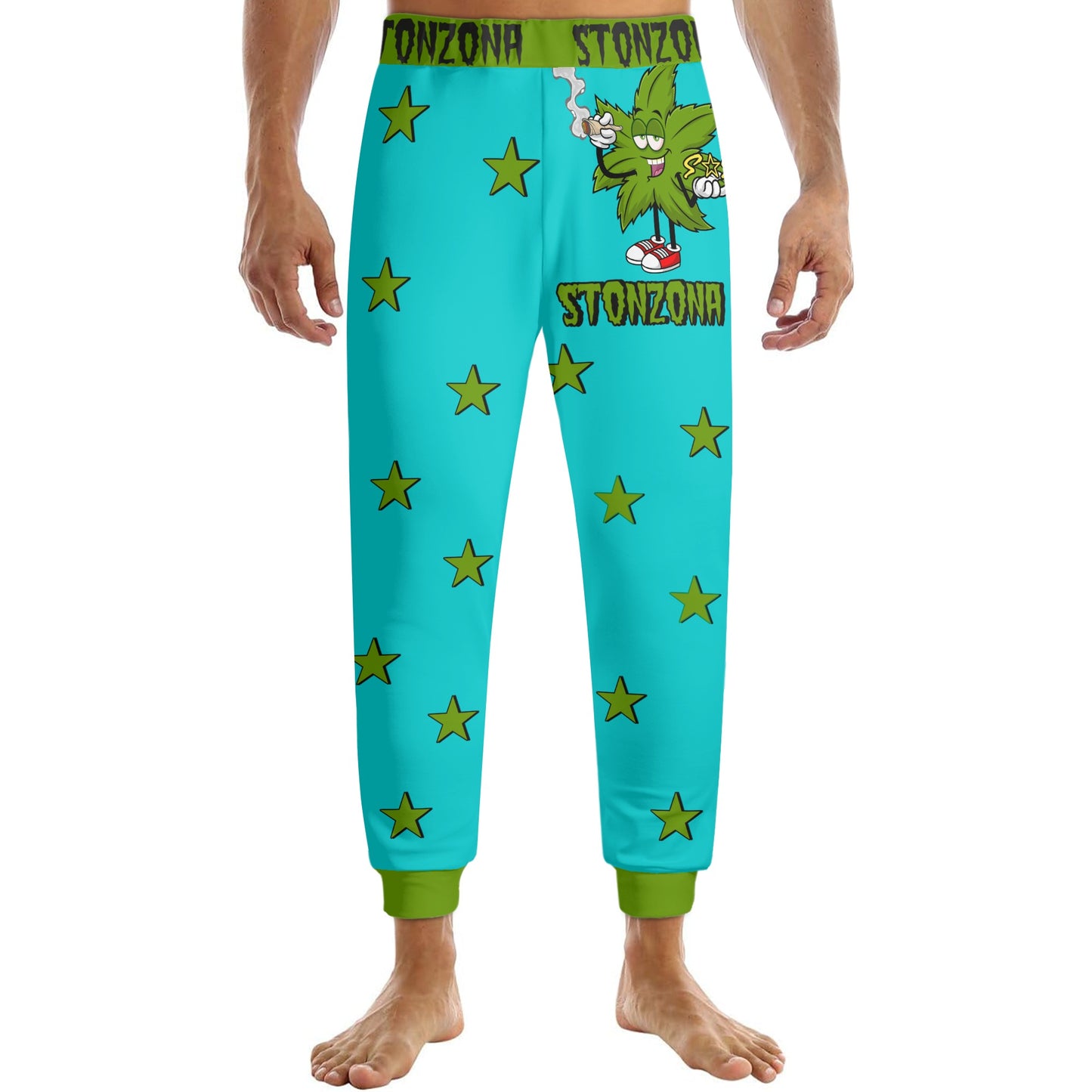 Leaf Me Alone 2.0 420 S.O.S Edition Mens Turquoise Sweatpants