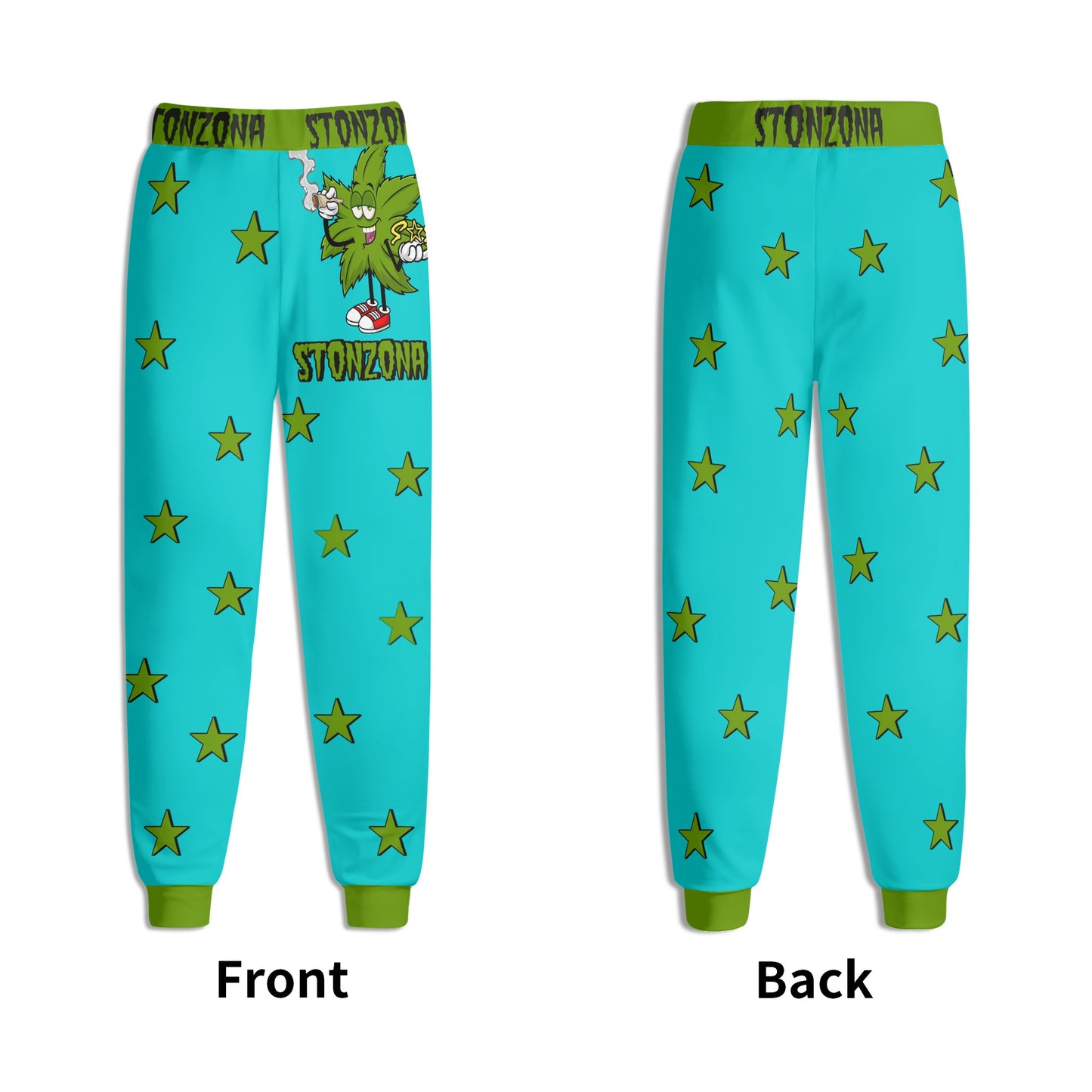 Leaf Me Alone 2.0 420 S.O.S Edition Mens Turquoise Sweatpants