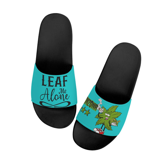 Leaf Me Alone 2.0 420 S.O.S Edition Mens Turquoise Star Slides