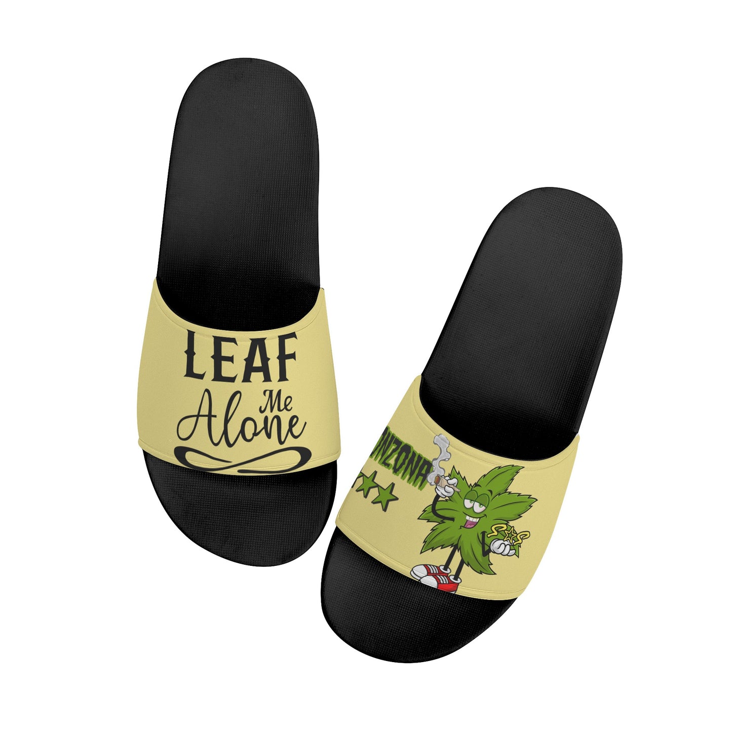 Leaf Me Alone 2.0 420 S.O.S Edition Mens Tan Star Slides