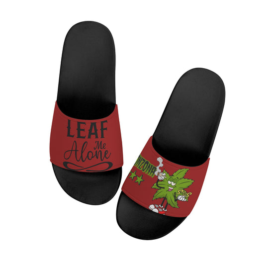 Leaf Me Alone 2.0 420 S.O.S Edition Mens Maroon Star Slides