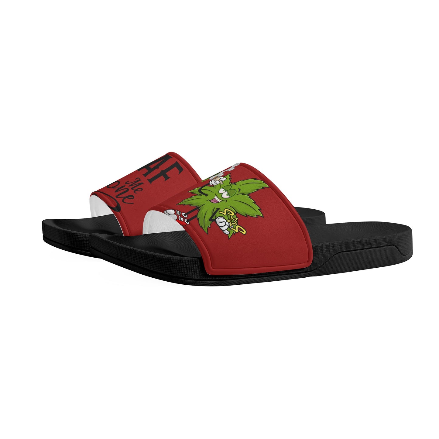 Leaf Me Alone 2.0 420 S.O.S Edition Mens Maroon Star Slides