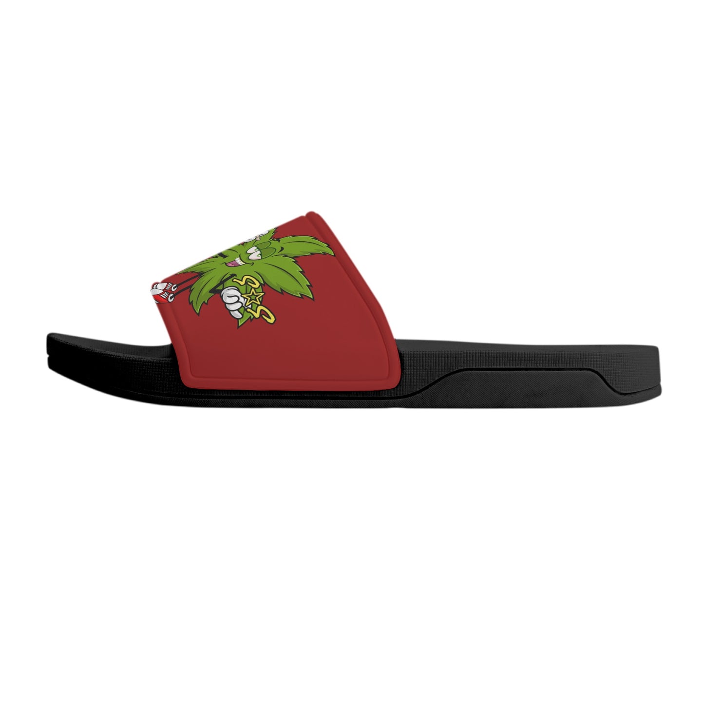 Leaf Me Alone 2.0 420 S.O.S Edition Mens Maroon Star Slides