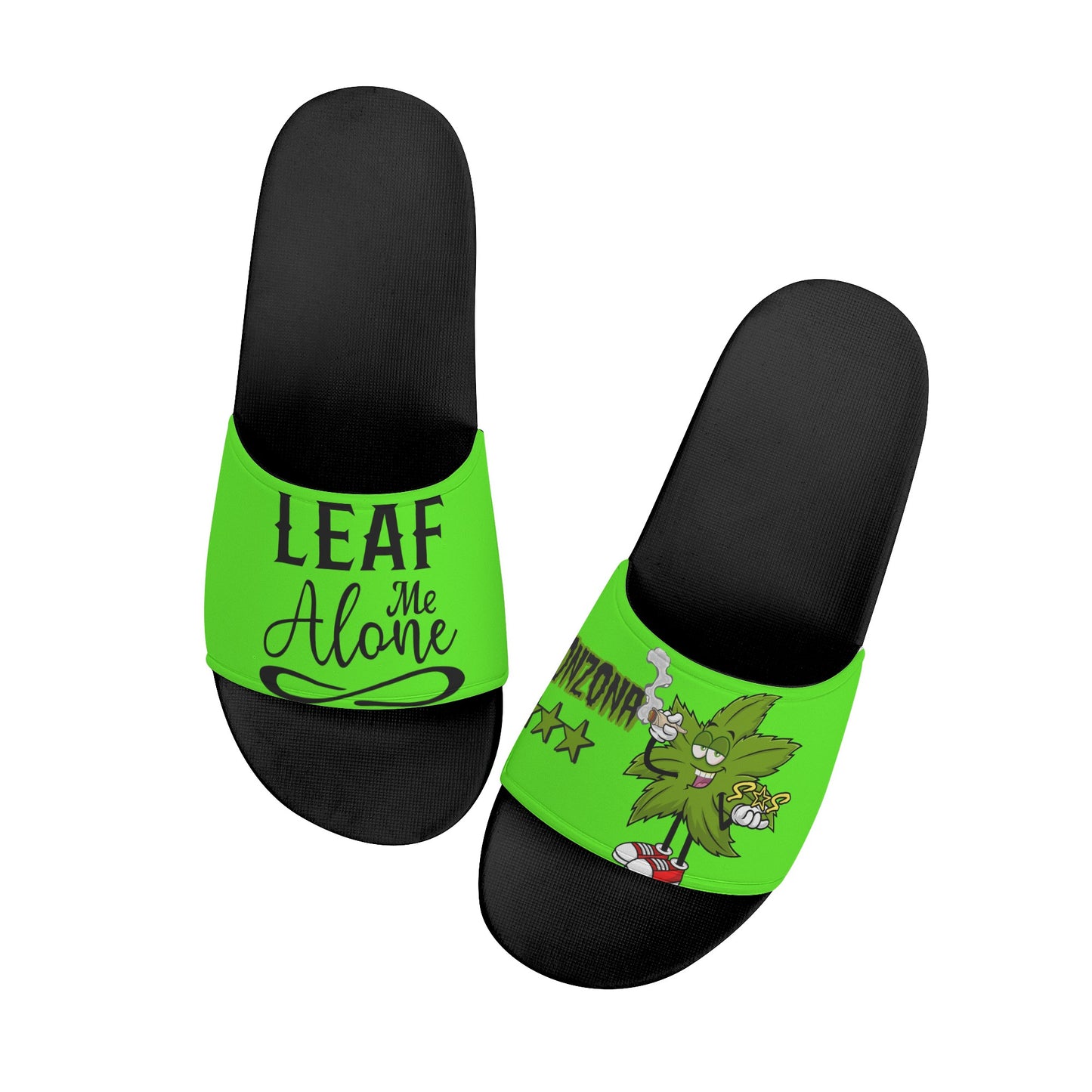 Leaf Me Alone 2.0 420 S.O.S Edition Mens Goo Green Star Slides