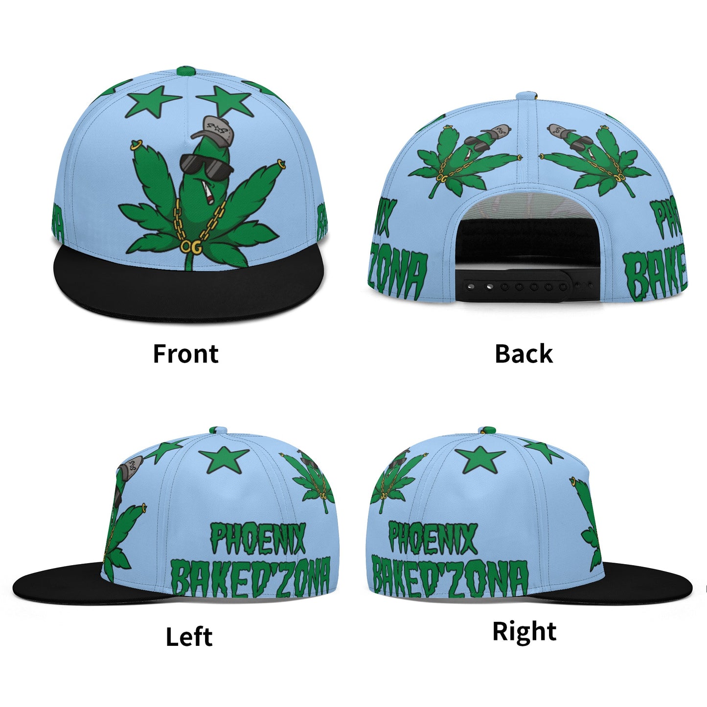 Leaf Me Alone 3.0 420 S.O.S Edition Sky Blue Snapbacks