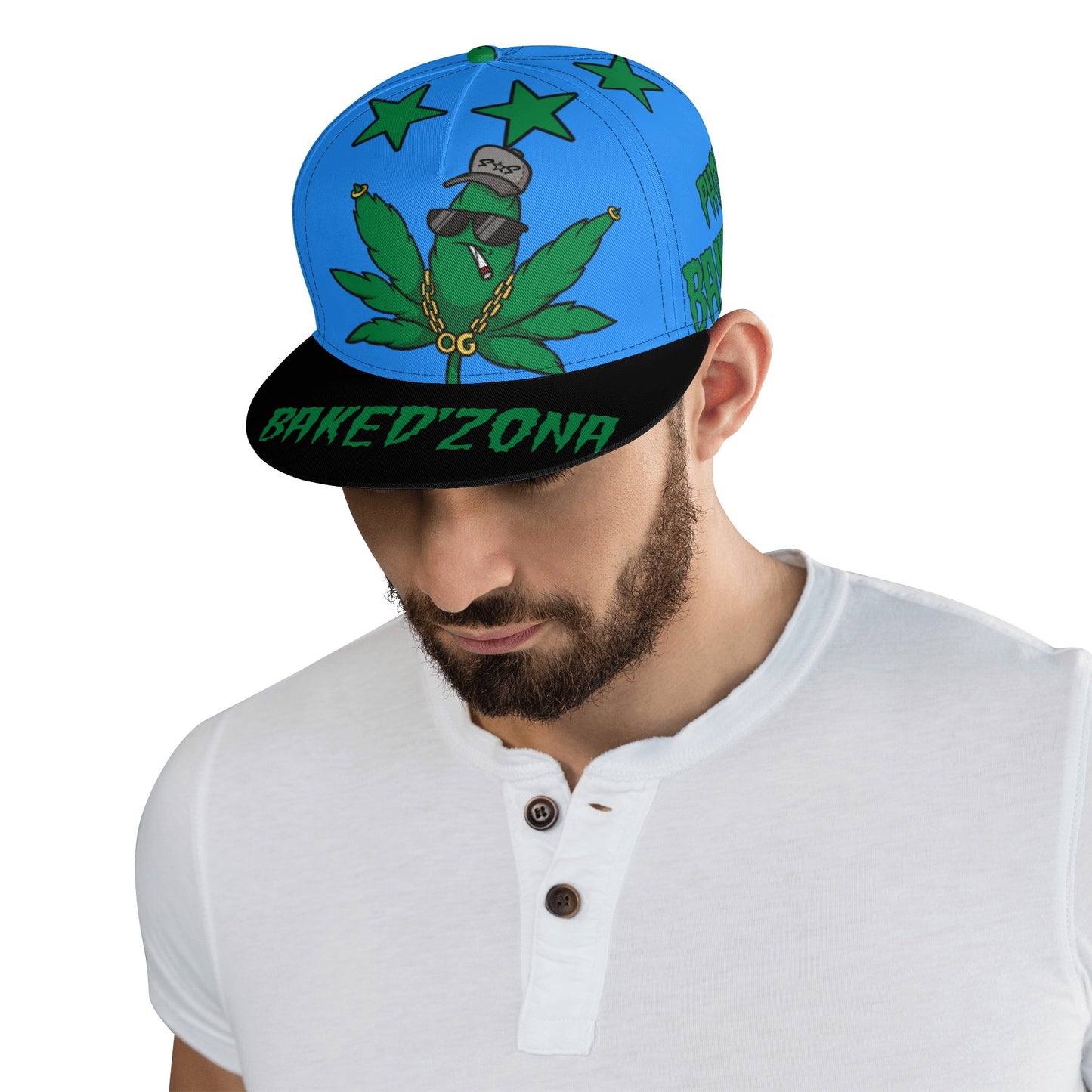 Leaf Me Alone 3.0 420 S.O.S Edition Blue Snapbacks