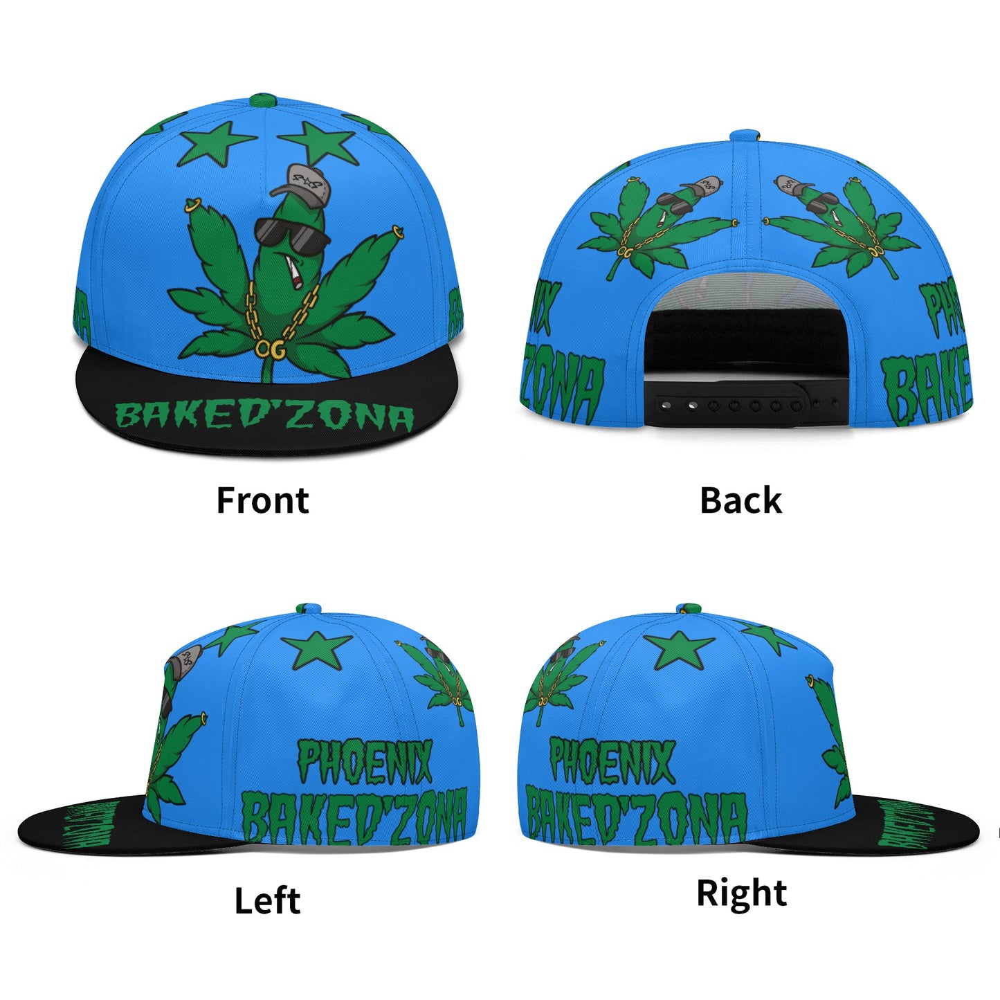 Leaf Me Alone 3.0 420 S.O.S Edition Blue Snapbacks