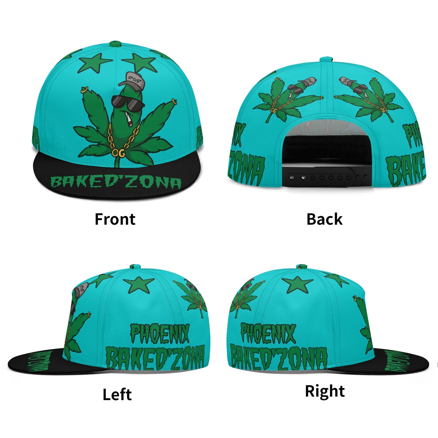 Leaf Me Alone 3.0 420 S.O.S Edition Turquoise Snapbacks