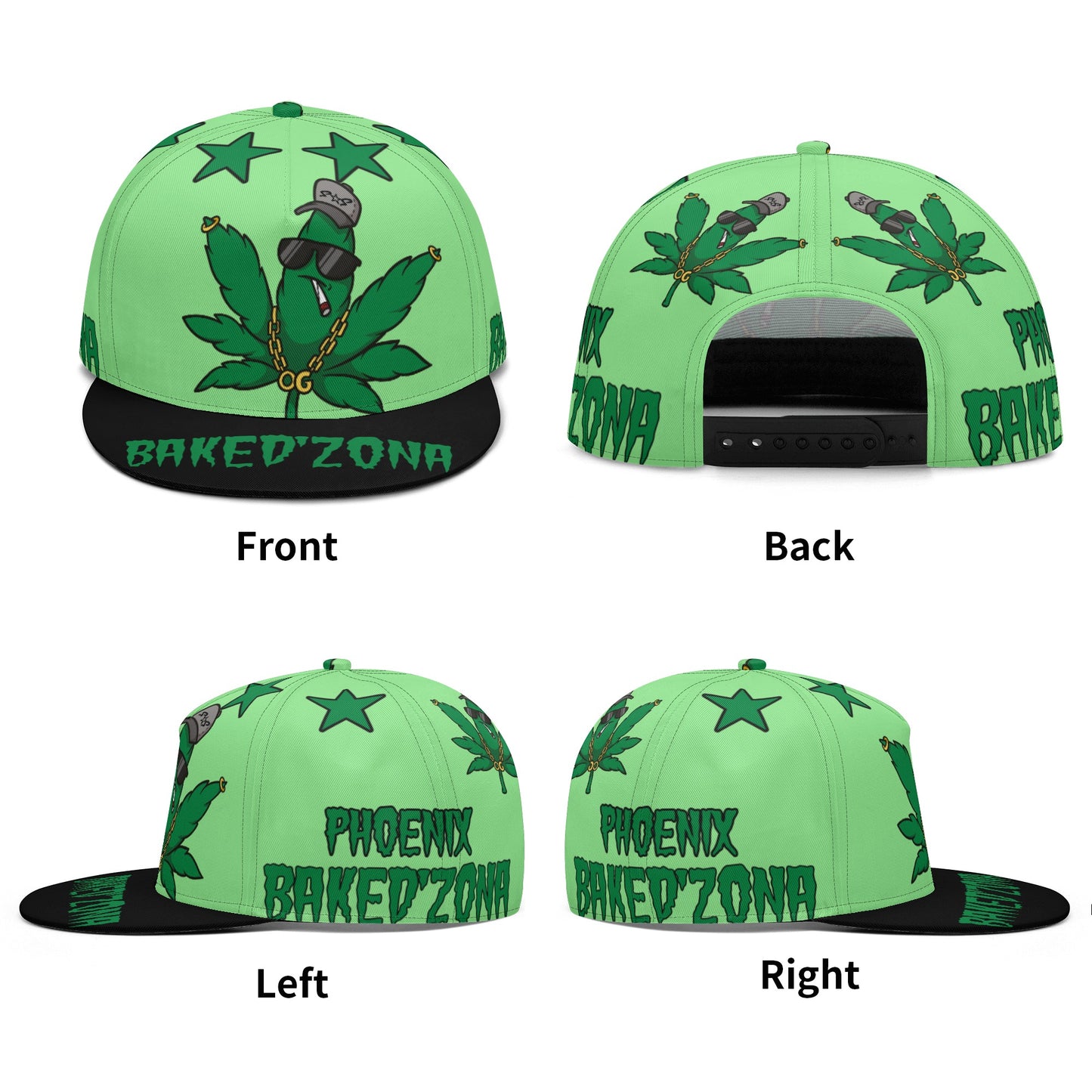 Leaf Me Alone 3.0 420 S.O.S Edition Mint Green Snapbacks