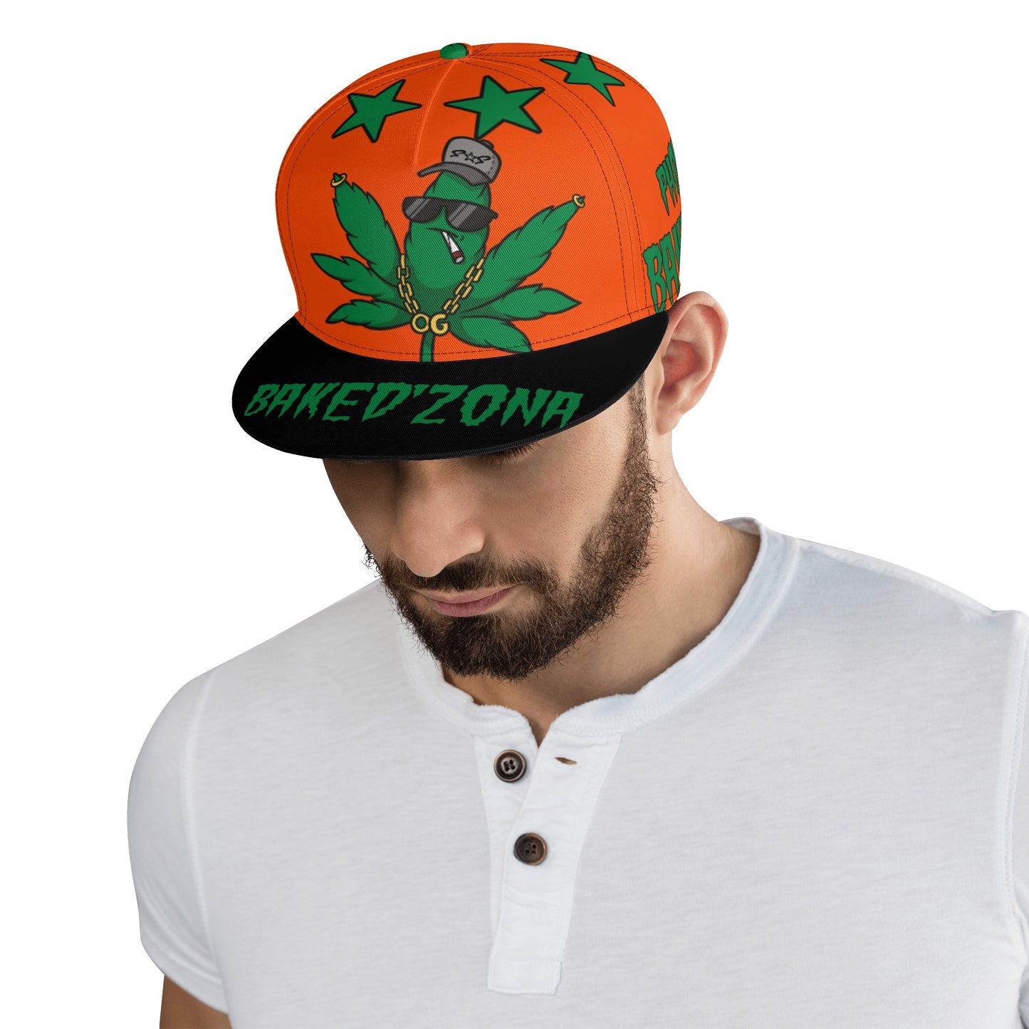 Leaf Me Alone 3.0 420 S.O.S Edition Dark Orange Snapbacks