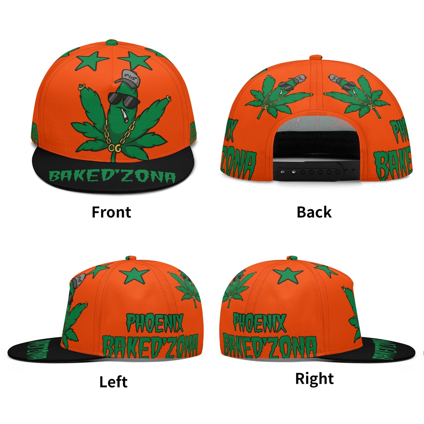 Leaf Me Alone 3.0 420 S.O.S Edition Dark Orange Snapbacks