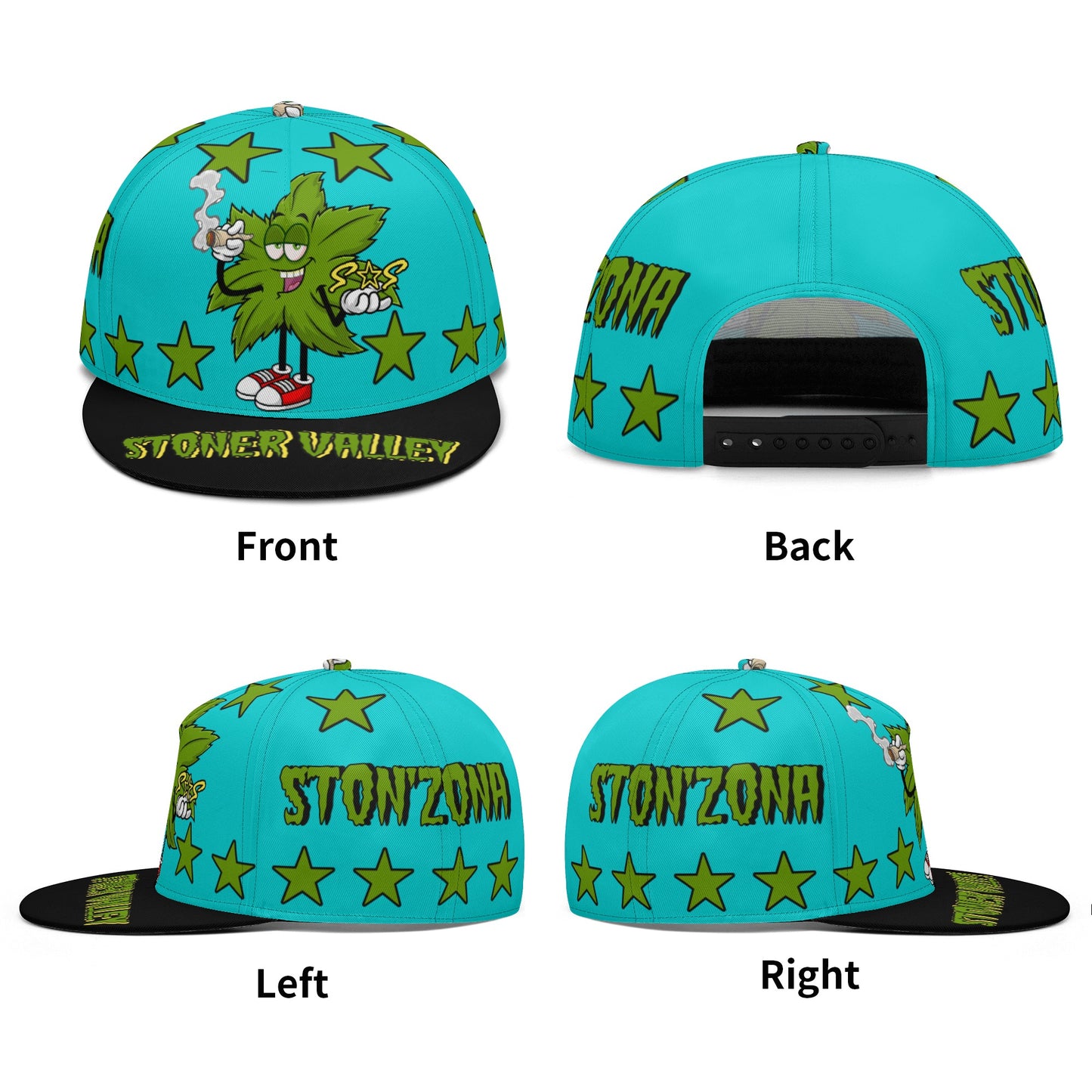 Leaf Me Alone 2.0 420 S.O.S Edition Turquoise Snapbacks