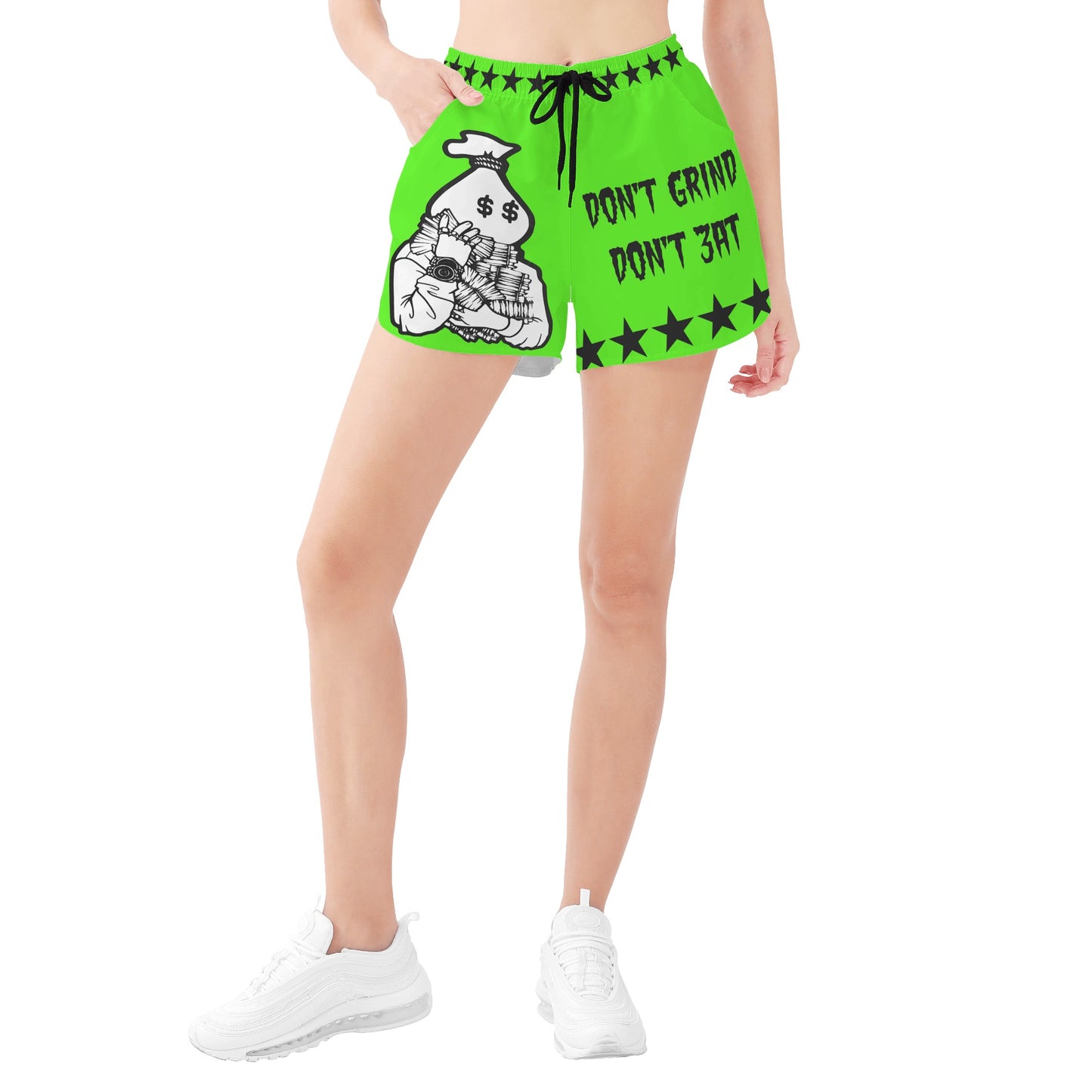 Money Man D.G.D.E (Dont Grind Dont Eat) Edition Womens Goo Green Shorts