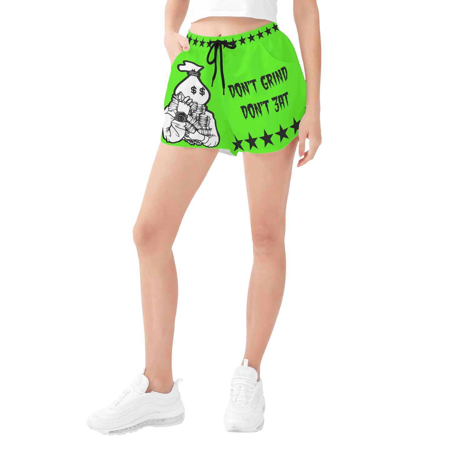 Money Man D.G.D.E (Dont Grind Dont Eat) Edition Womens Goo Green Shorts