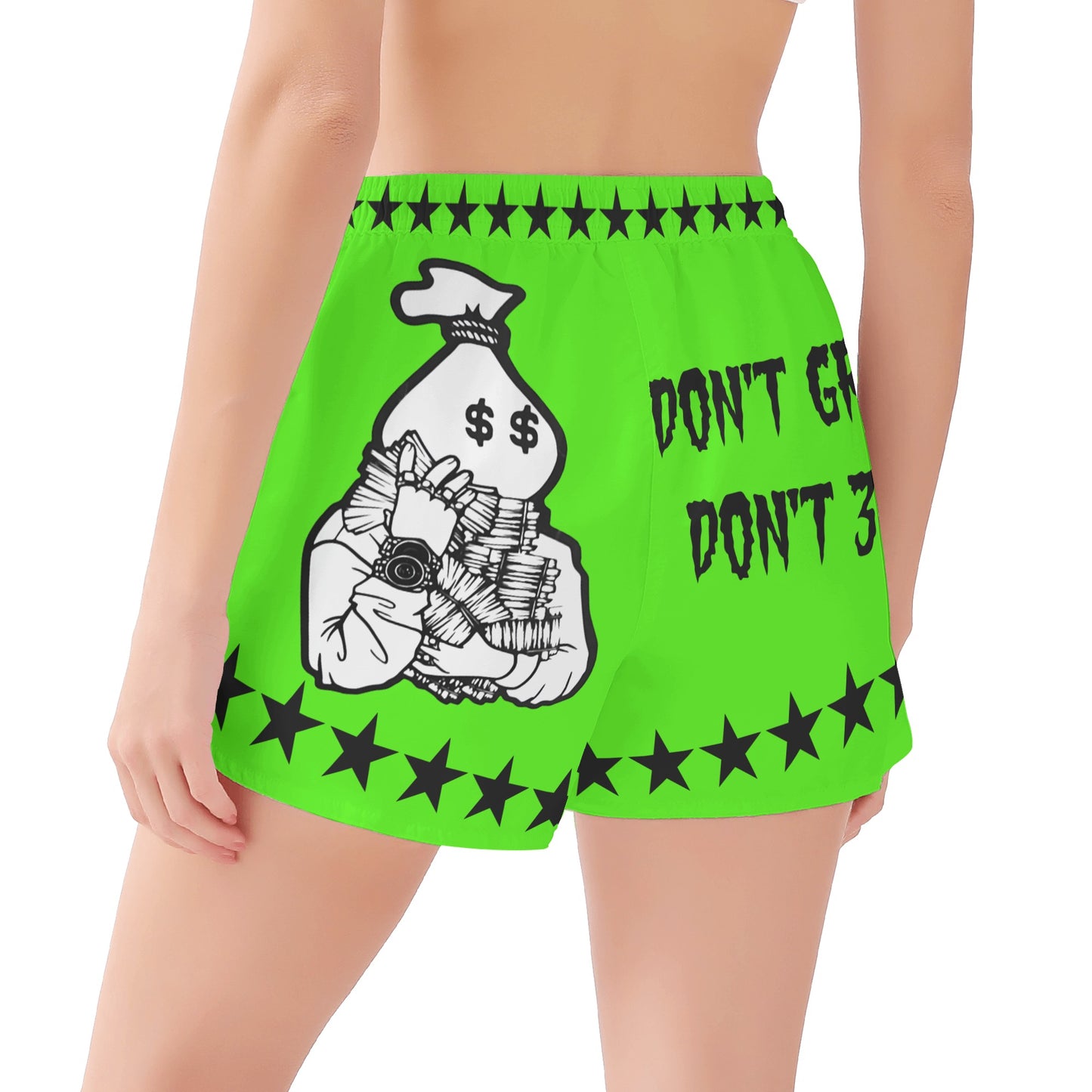 Money Man D.G.D.E (Dont Grind Dont Eat) Edition Womens Goo Green Shorts