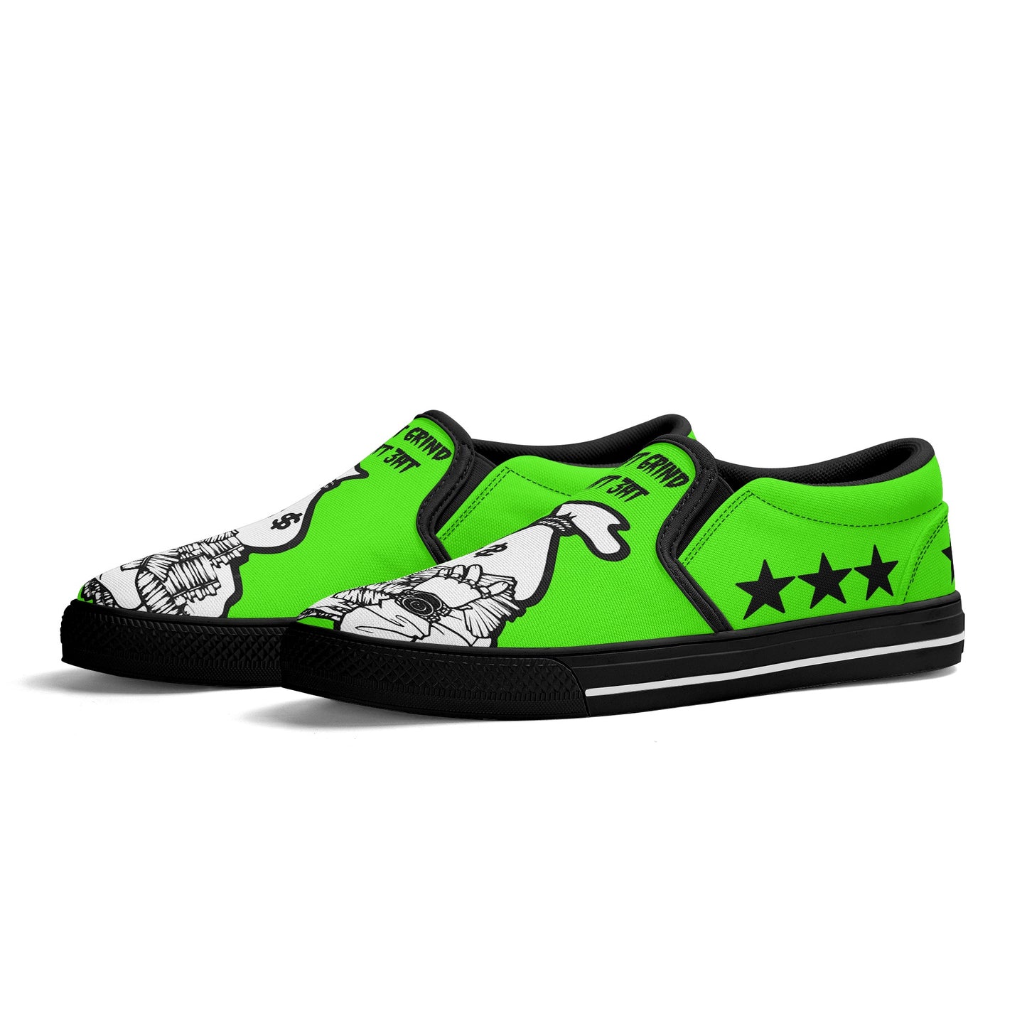 Money Man D.G.D.E (Dont Grind Dont Eat) Mens Goo Green Slip On Star Kicks