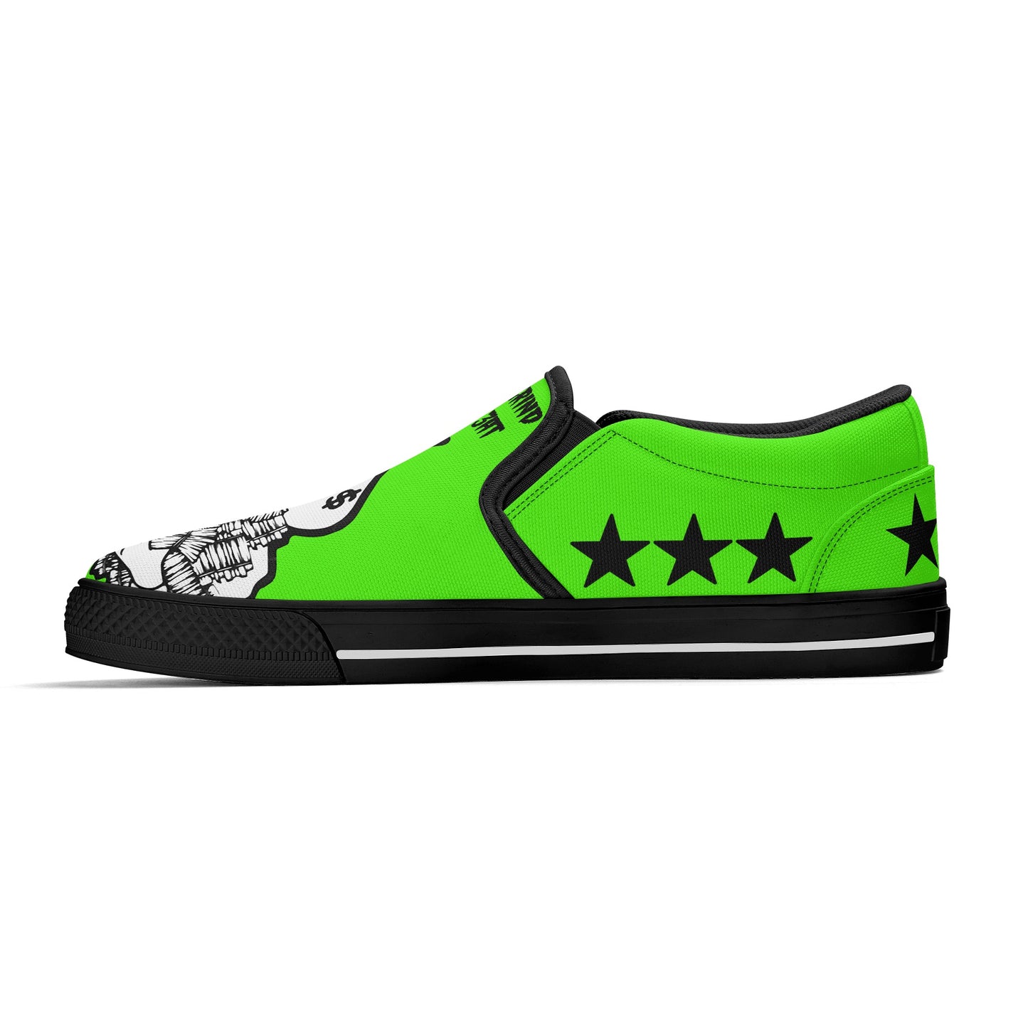 Money Man D.G.D.E (Dont Grind Dont Eat) Mens Goo Green Slip On Star Kicks