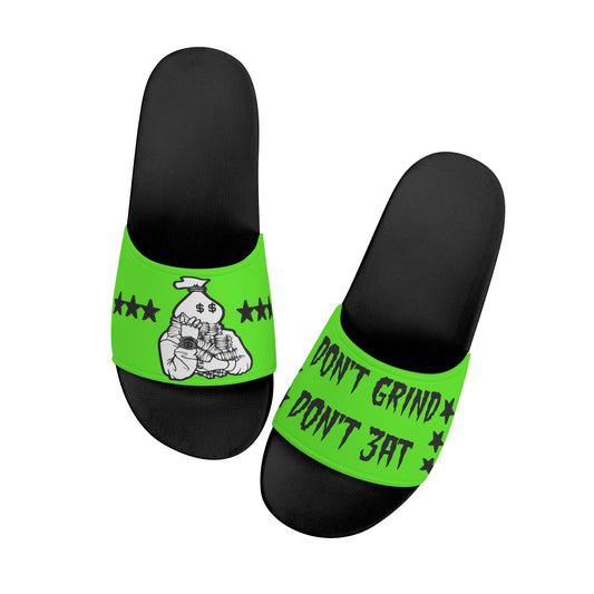 Money Man D.G.D.E (Dont Grind Dont Eat) Mens Goo Green Star Slides