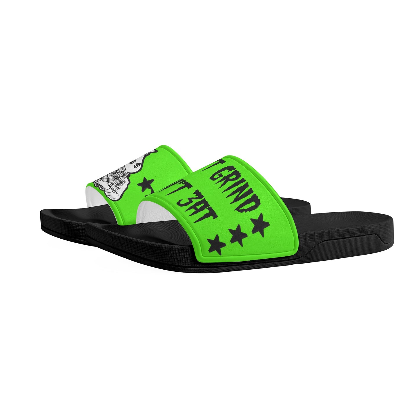 Money Man D.G.D.E (Dont Grind Dont Eat) Mens Goo Green Star Slides