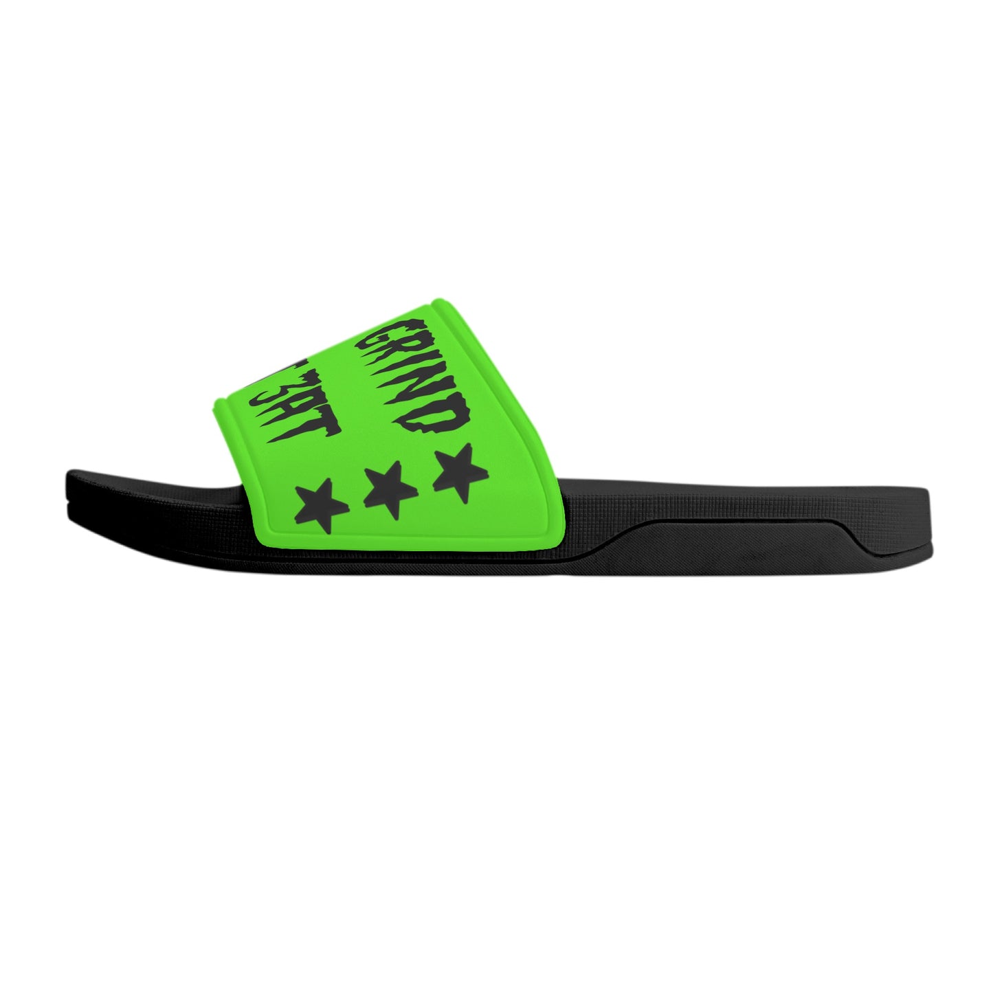 Money Man D.G.D.E (Dont Grind Dont Eat) Mens Goo Green Star Slides