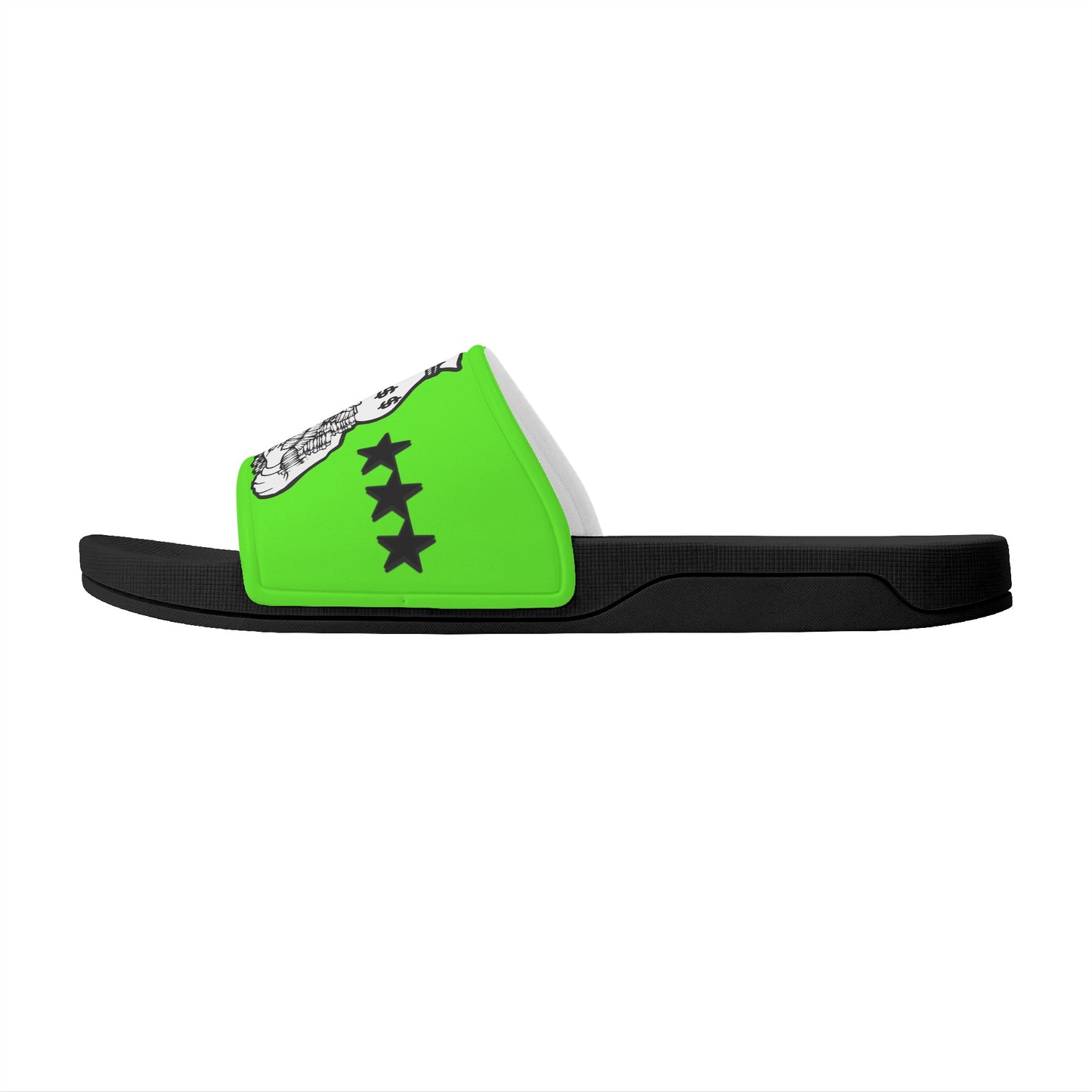 Money Man D.G.D.E (Dont Grind Dont Eat) Mens Goo Green Star Slides