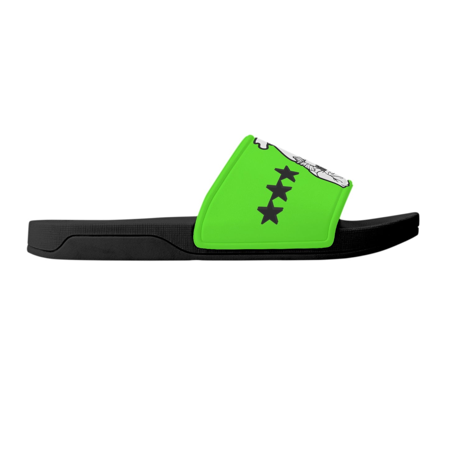 Money Man D.G.D.E (Dont Grind Dont Eat) Mens Goo Green Star Slides