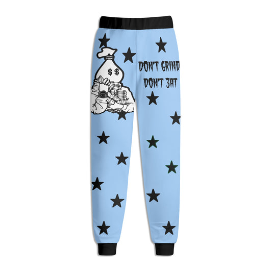 Money Man D.G.D.E (Dont Grind Dont Eat) Mens Sky Blue Sweatpants