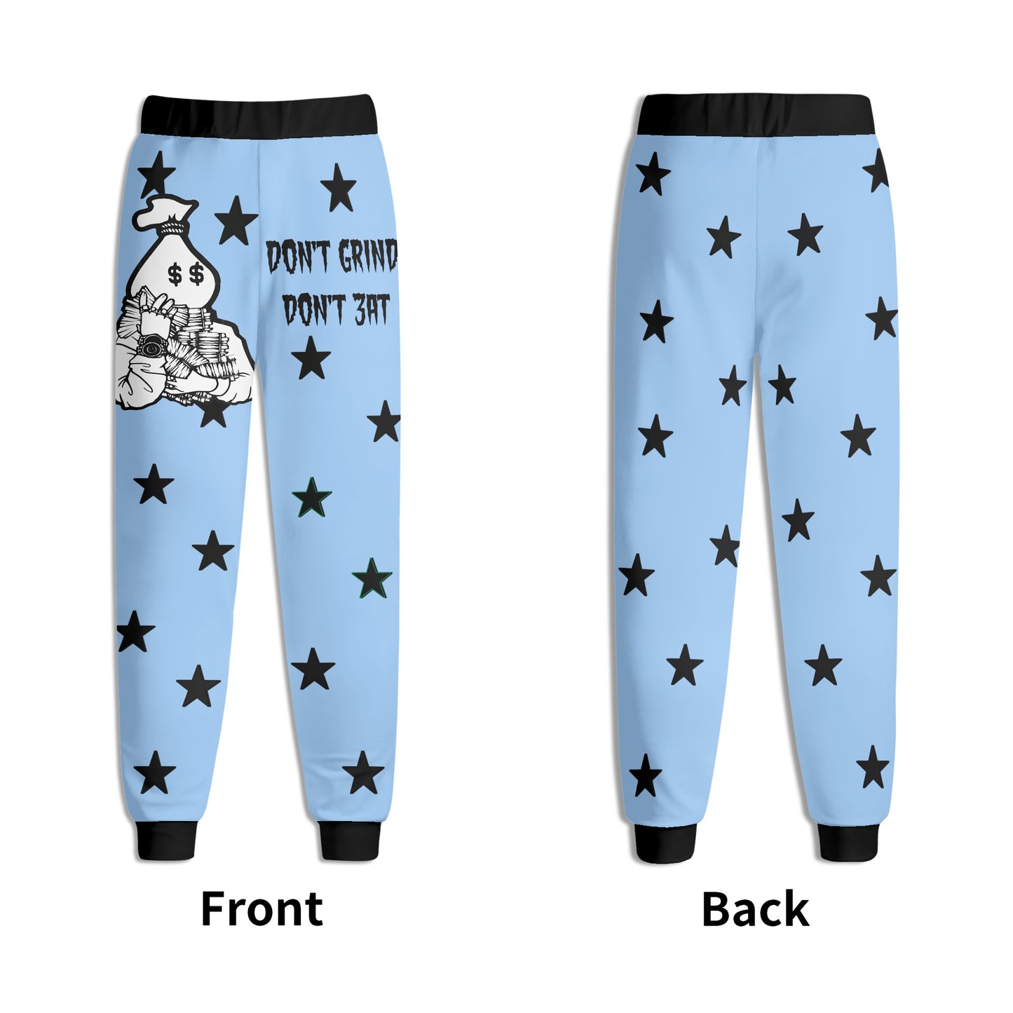 Money Man D.G.D.E (Dont Grind Dont Eat) Mens Sky Blue Sweatpants