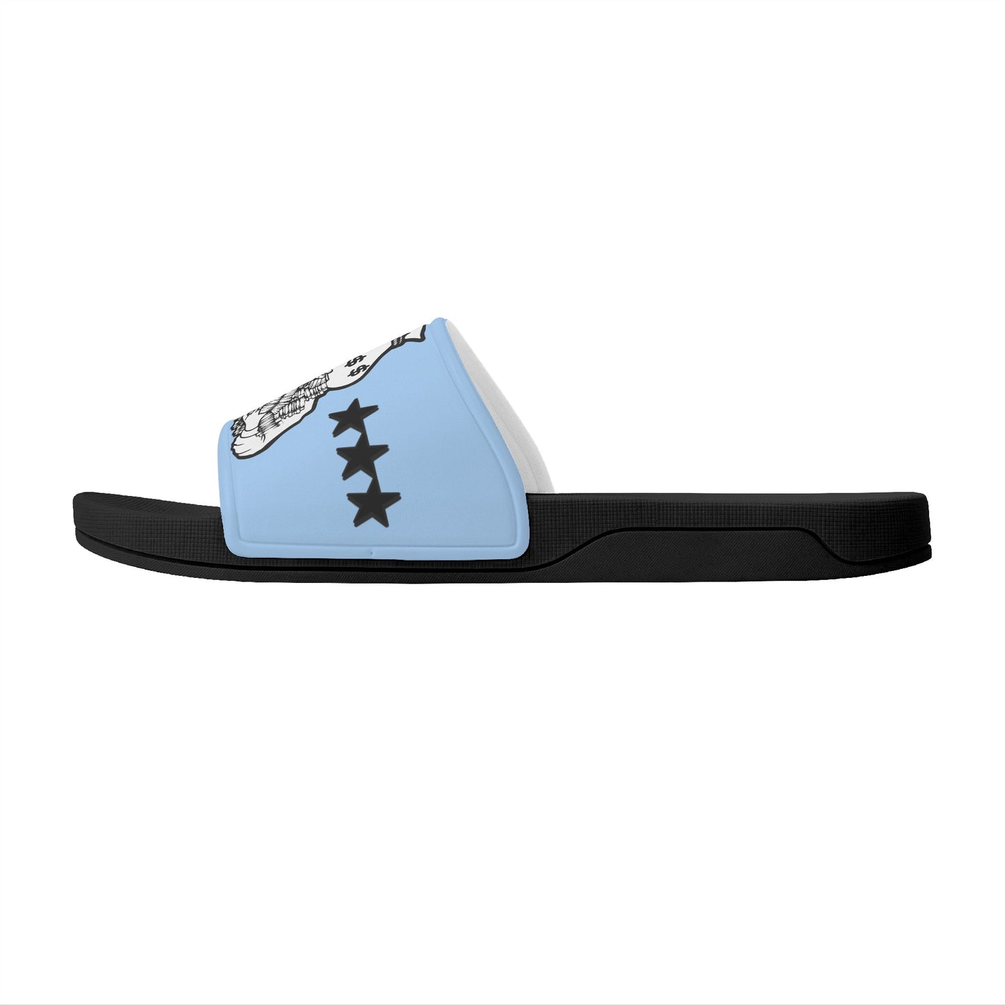 Money Man D.G.D.E (Dont Grind Dont Eat) Mens Sky Blue Star Slides