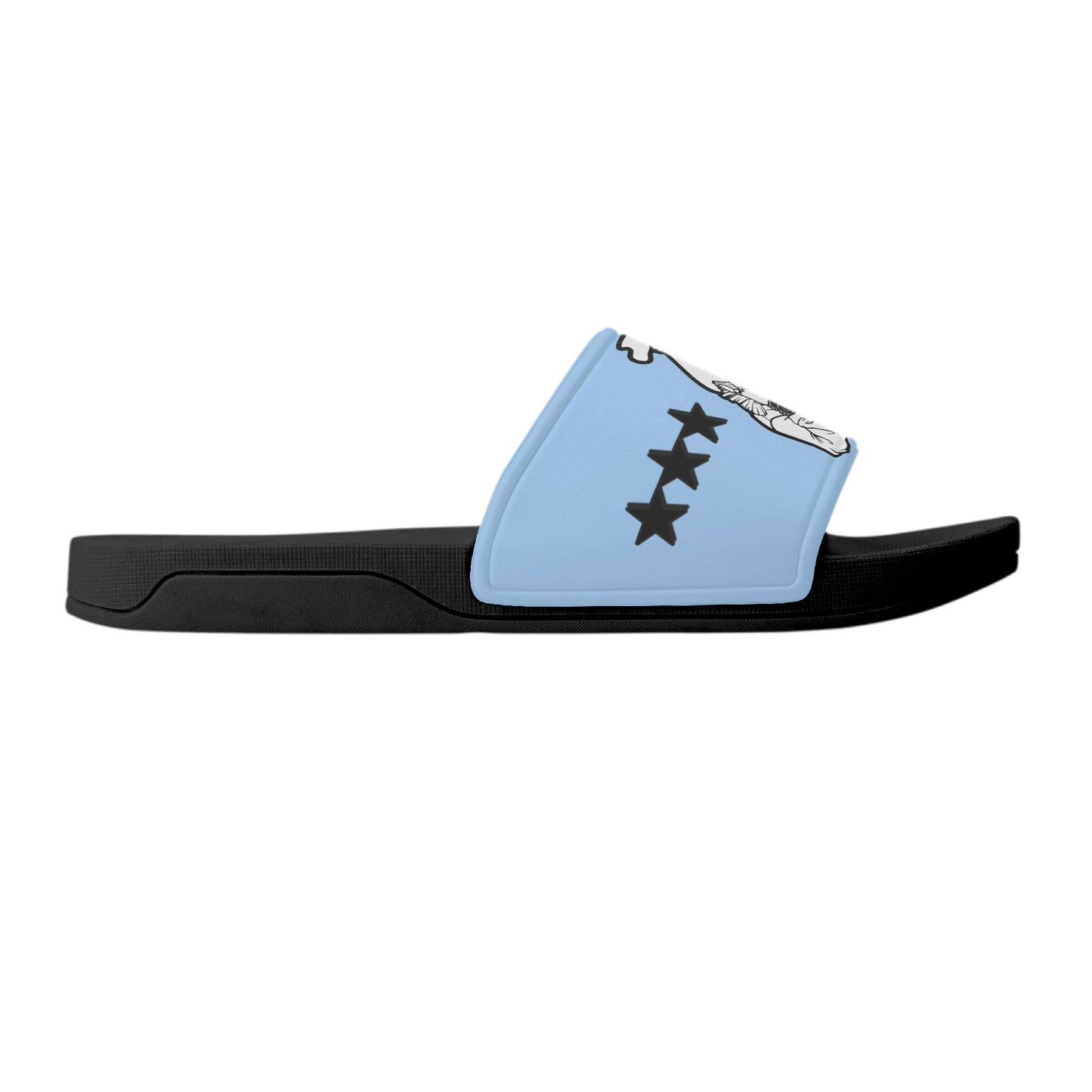 Money Man D.G.D.E (Dont Grind Dont Eat) Mens Sky Blue Star Slides