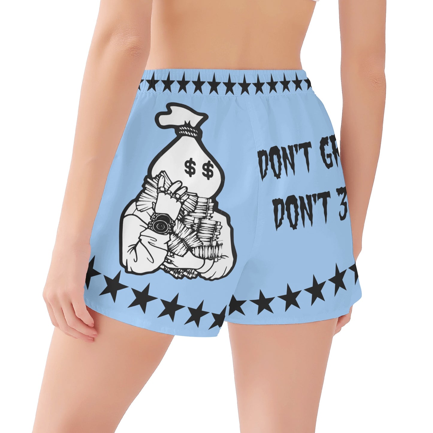 Money Man D.G.D.E (Dont Grind Dont Eat) Edition Womens Sky Blue Shorts