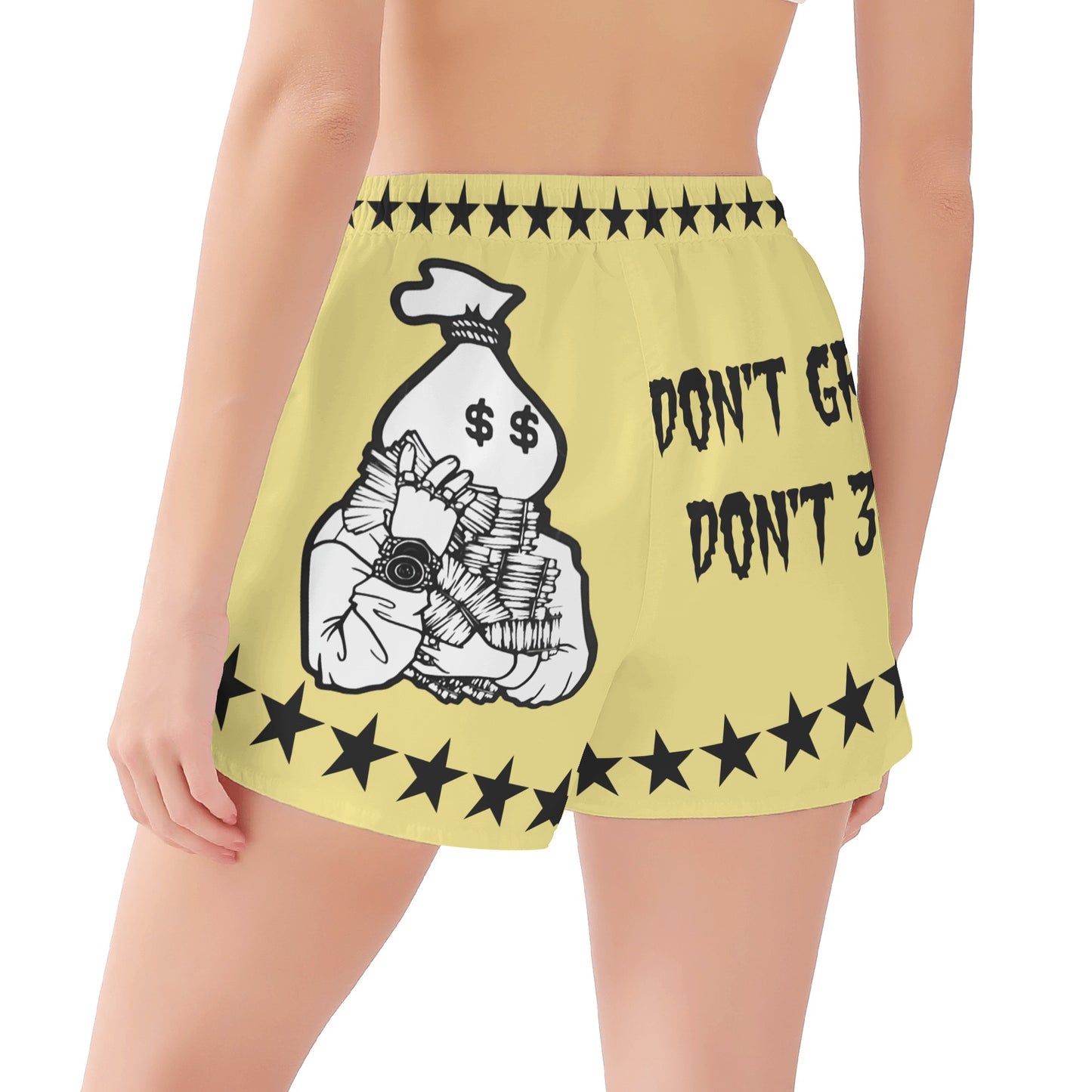 Money Man D.G.D.E (Dont Grind Dont Eat) Edition Womens Tan Shorts