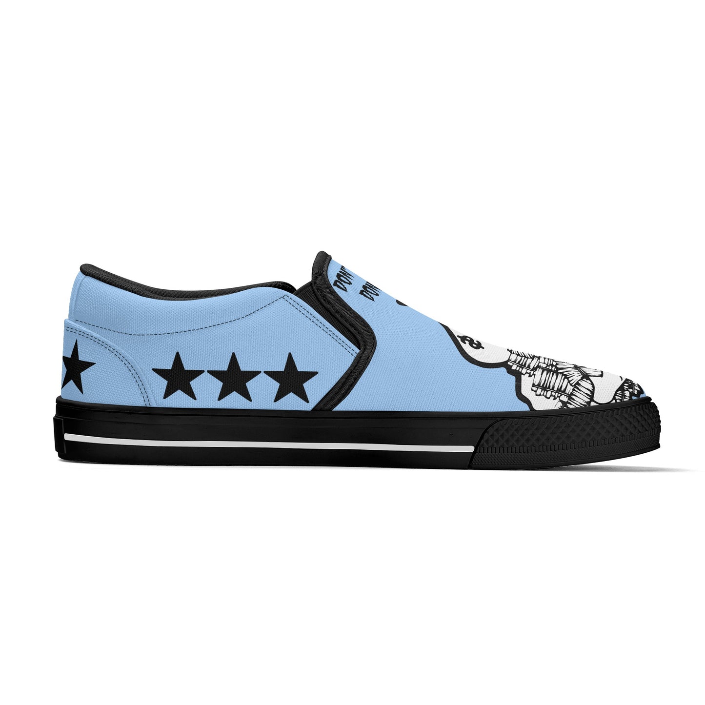 Money Man D.G.D.E (Dont Grind Dont Eat) Mens Sky Blue Slip On Star Kicks