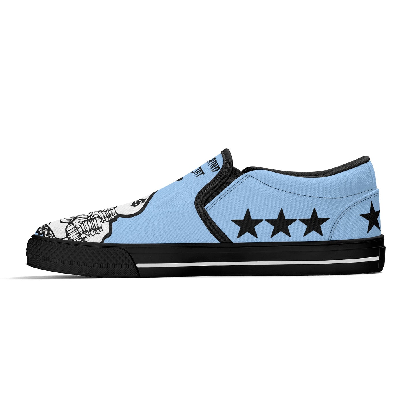 Money Man D.G.D.E (Dont Grind Dont Eat) Mens Sky Blue Slip On Star Kicks