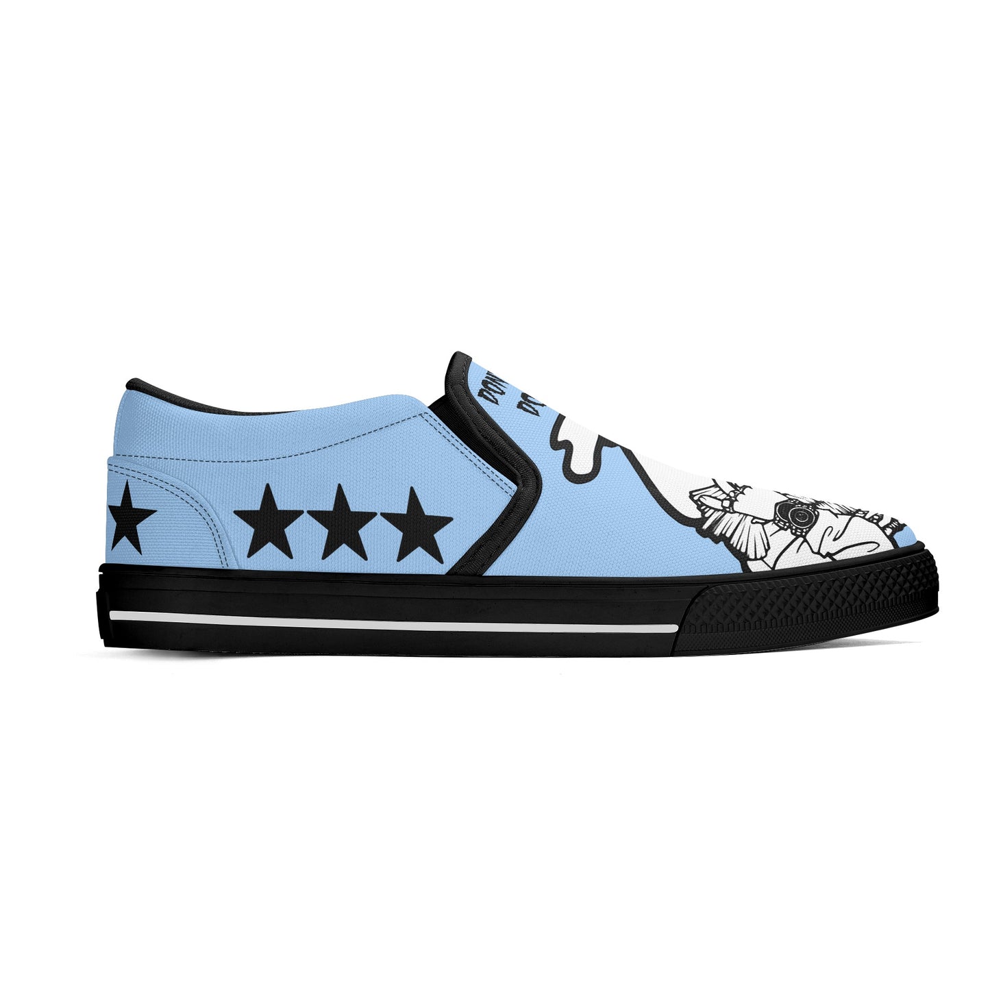 Money Man D.G.D.E (Dont Grind Dont Eat) Mens Sky Blue Slip On Star Kicks