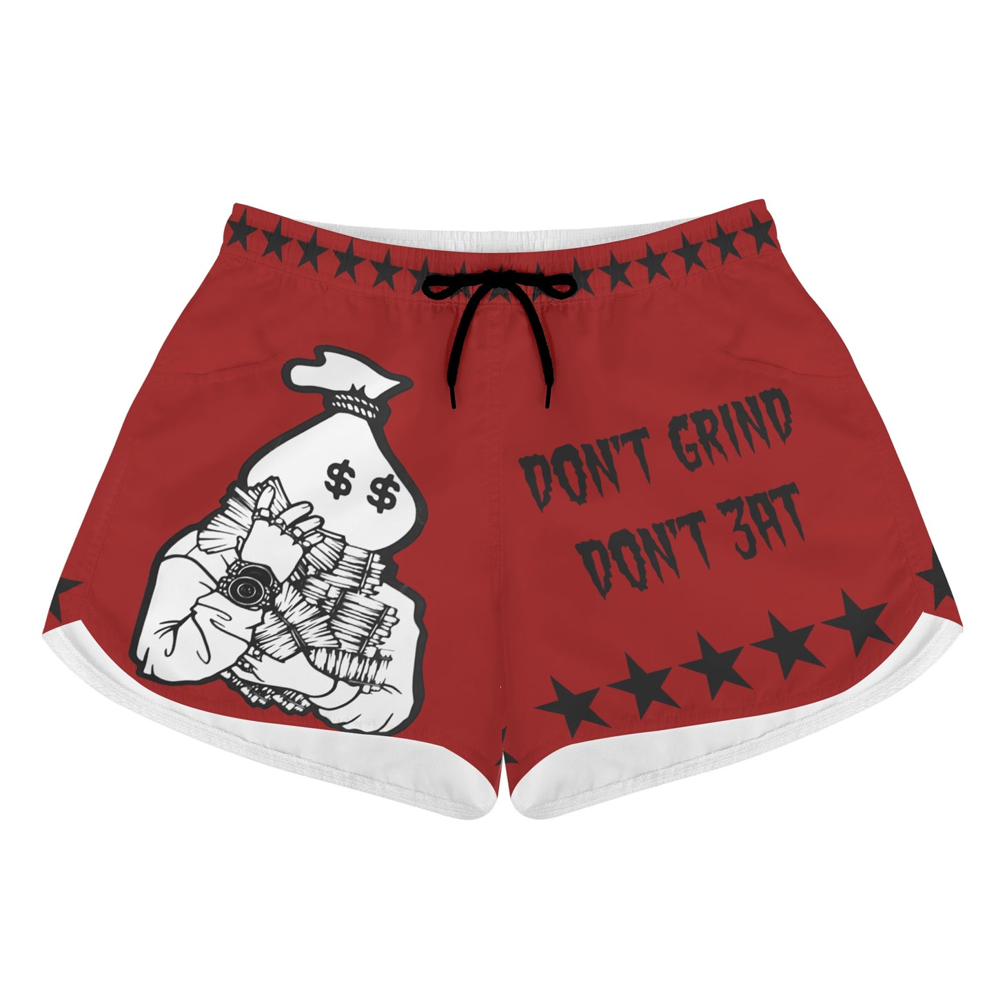 Money Man D.G.D.E (Dont Grind Dont Eat) Edition Womens Maroon Shorts