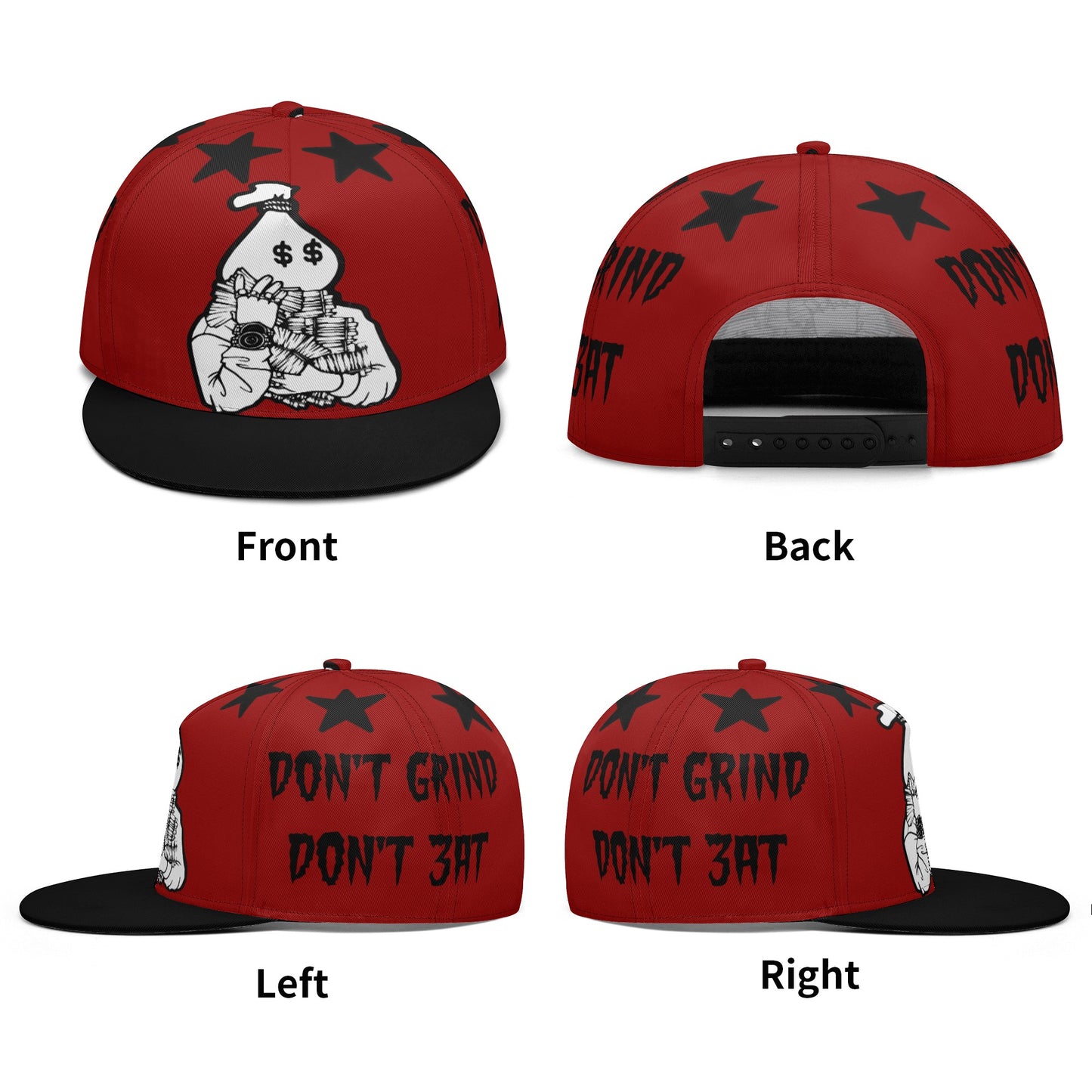 Money Man D.G.D.E (Dont Grind Dont Eat) Maroon Snapbacks